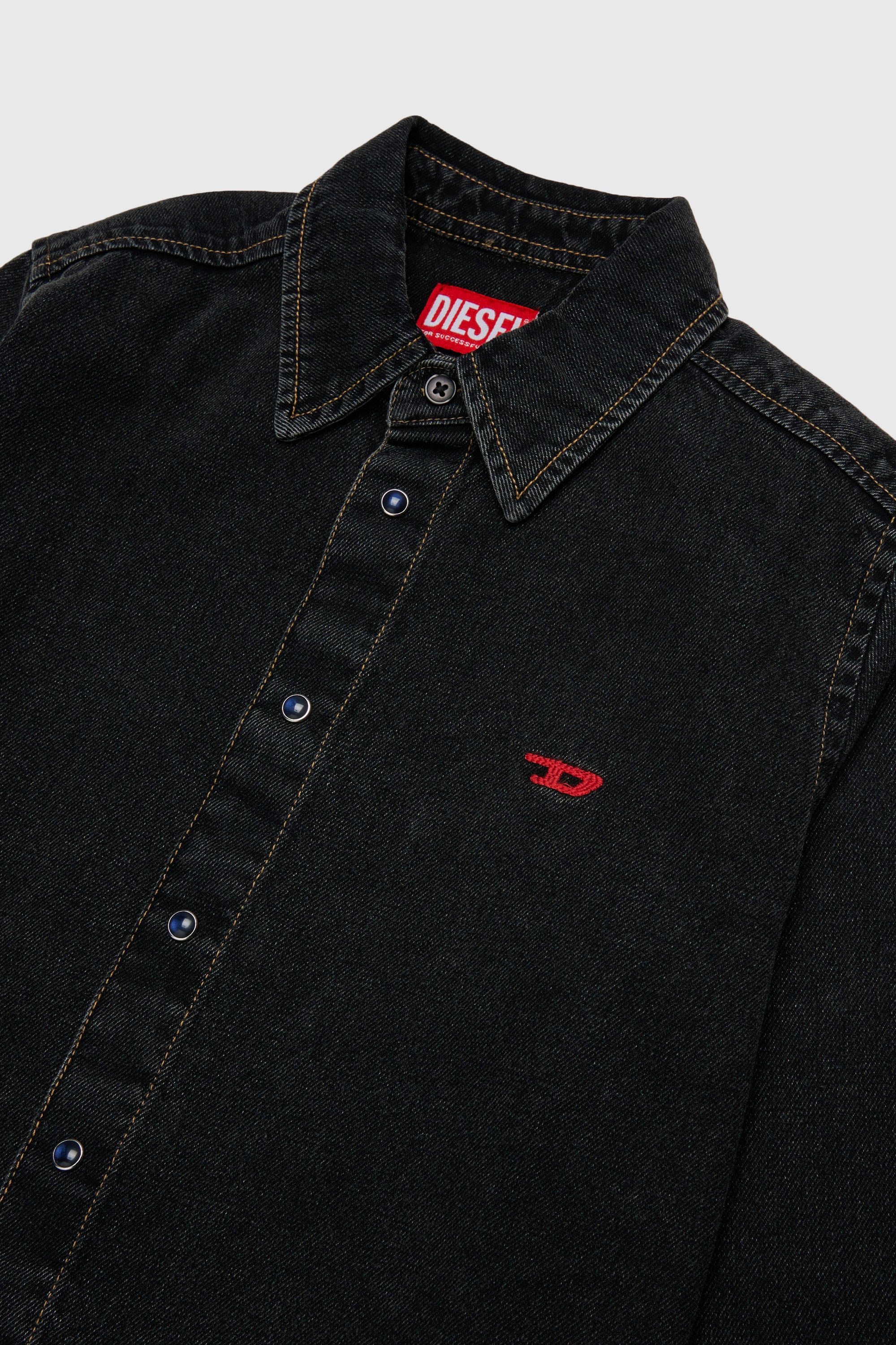 Diesel - CSIMPLY-OVER, Male's シャツ in ブラック/ダークグレー - 3