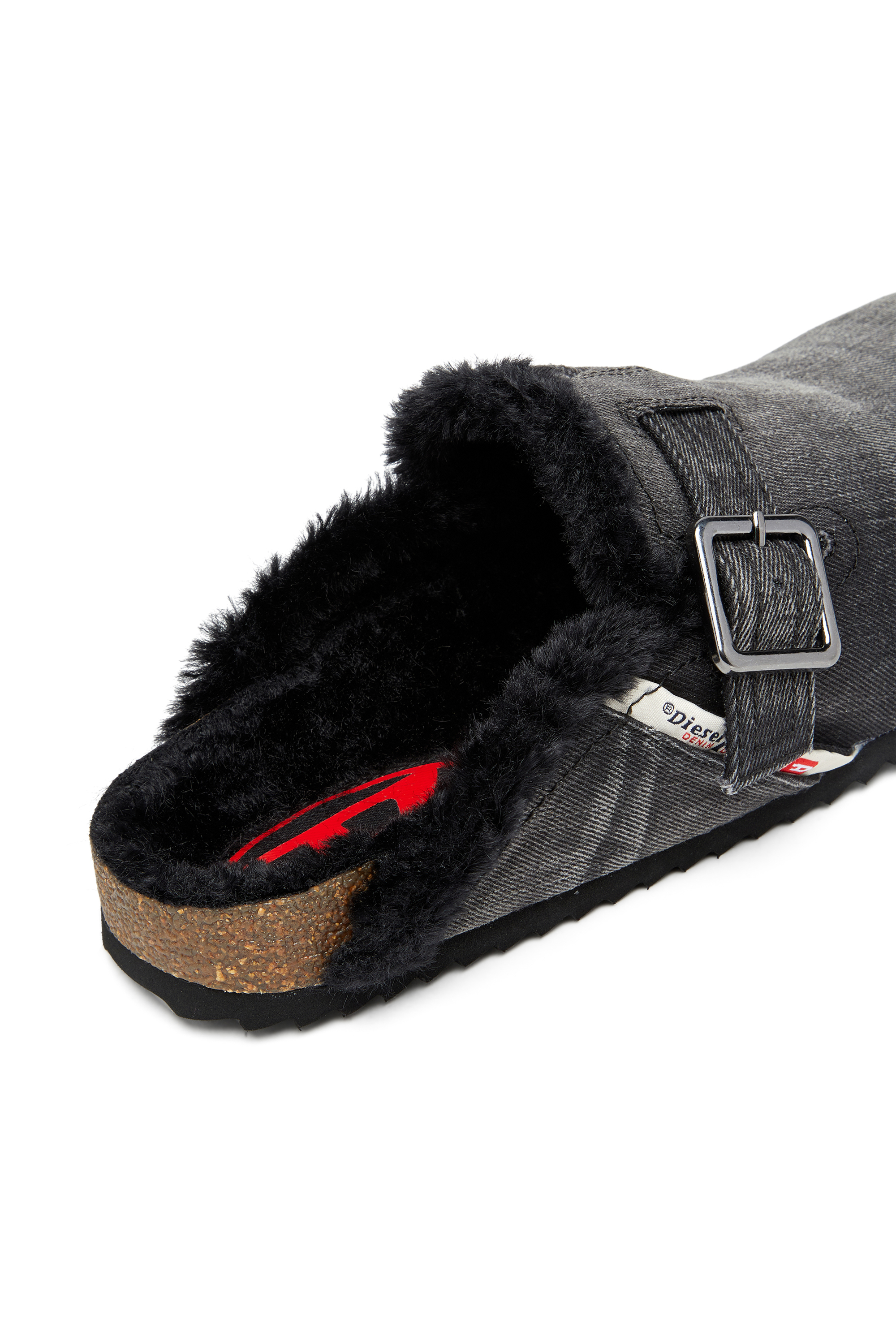 Diesel - D-WOODSTOCK X, Male's D-Woodstock-Denim mules with fluffy lining in ブラック - 6