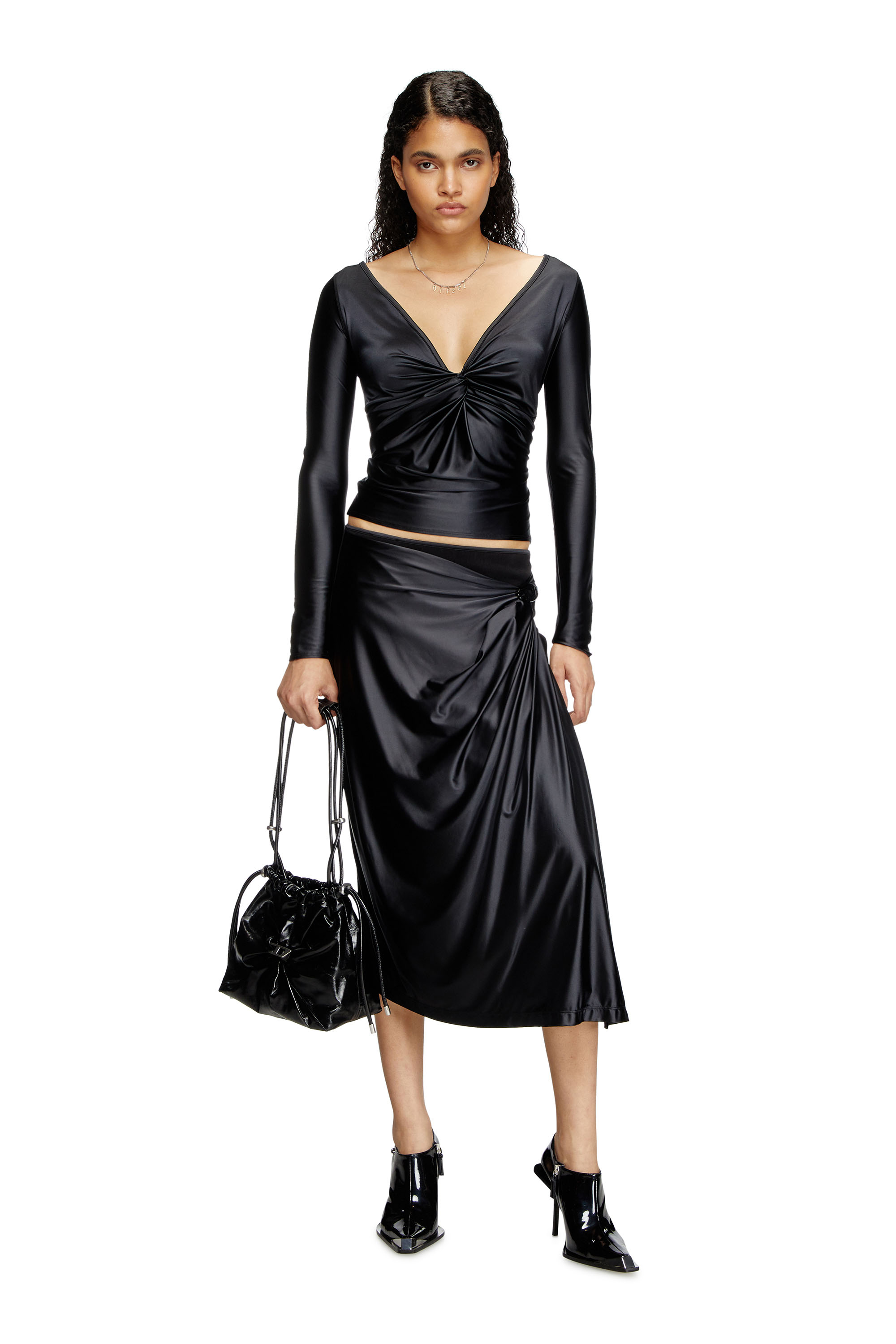 Diesel - SCRUNCH-D BUCKET, Female's バケットバッグ in ブラック - 1