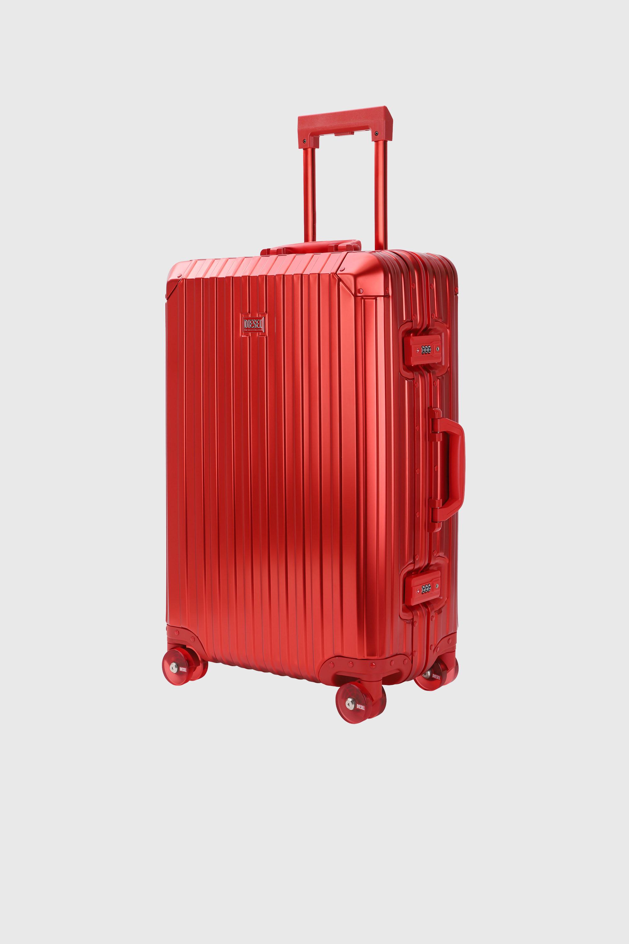 Diesel - DIESEL ALUMINUM TROLLEY- DSL002, Unisex's Aluminum suitcase size M in レッド - 5