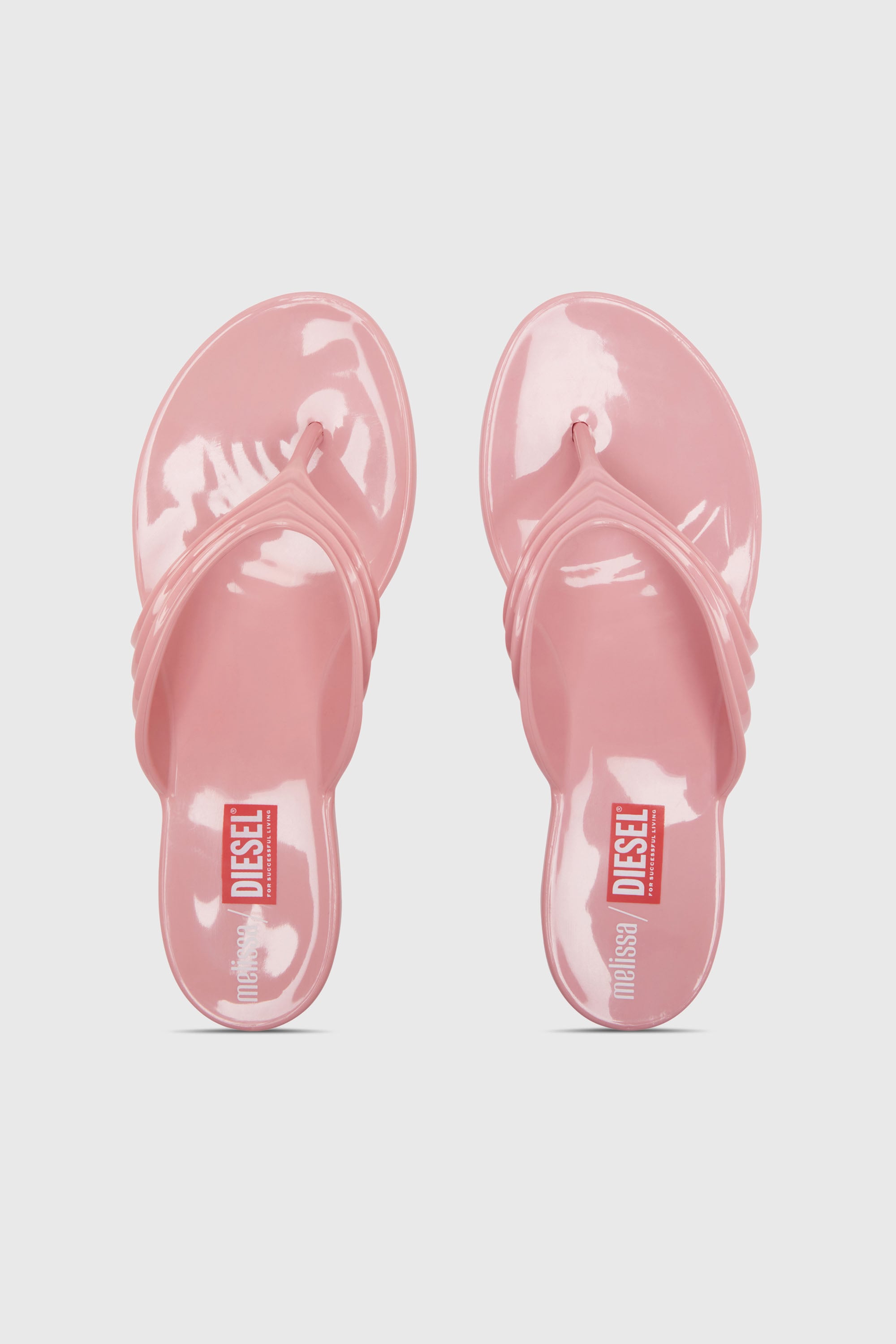 Diesel - MELISSA QUANTUM THONG, Female's Sculptural flip-flops in Melflex&reg; in ピンク / ホワイト - 6