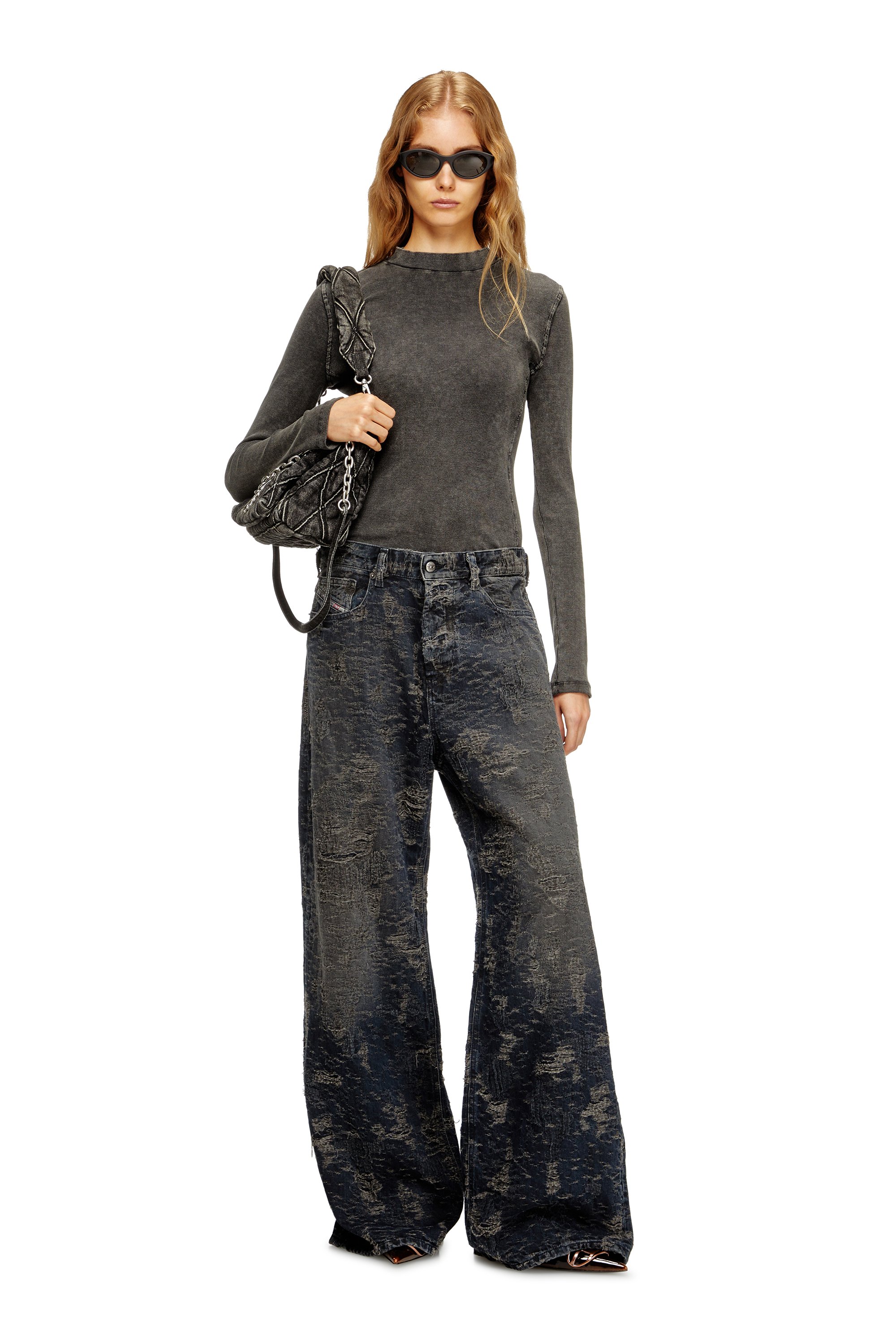 Diesel - Female's Relaxed Jeans 1996 D-Sire 007BV, ダークブルー - 2