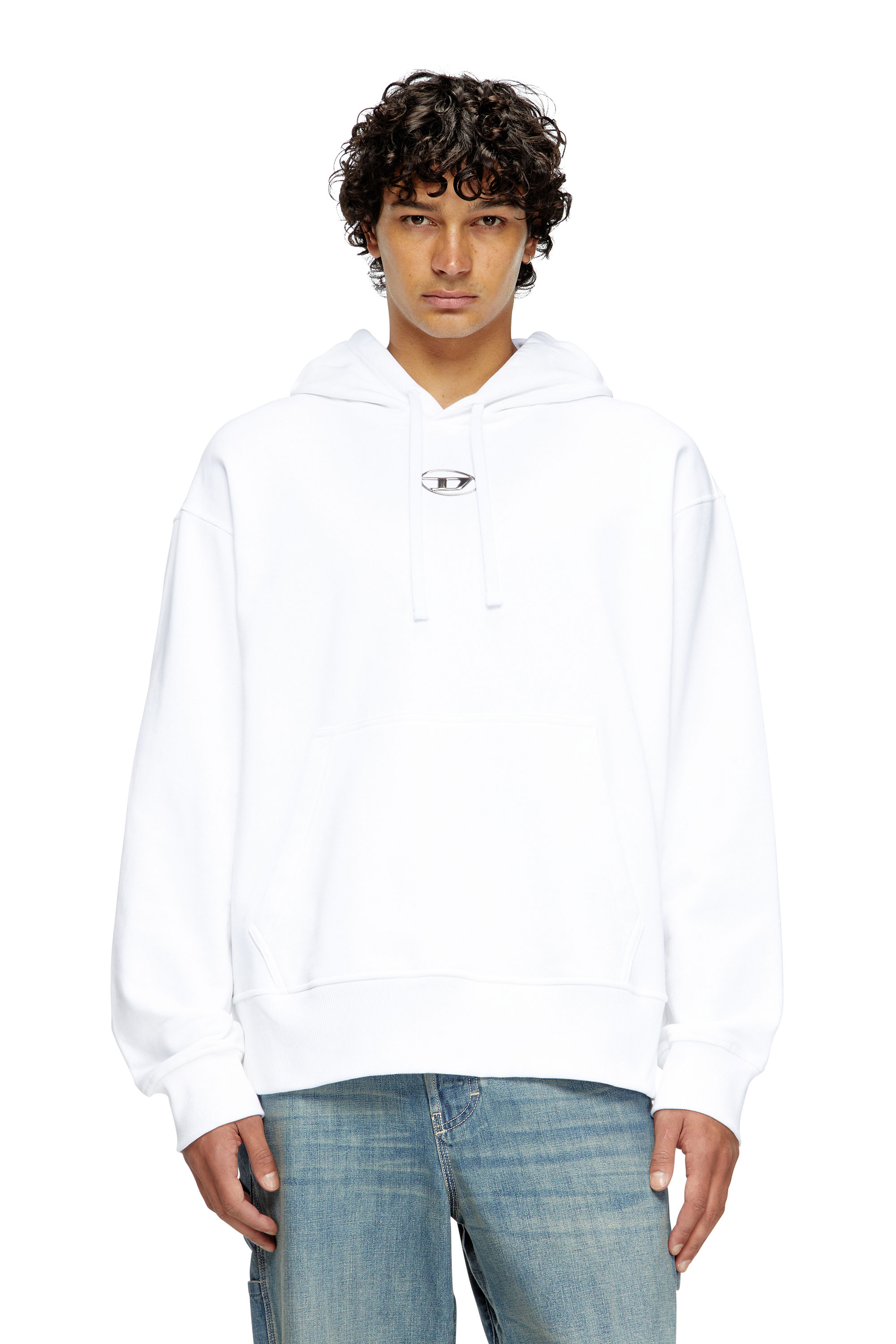 Diesel - S-MACS-HOOD-OD, Male's スウェットパーカーオーバルＤ in ホワイト - 3