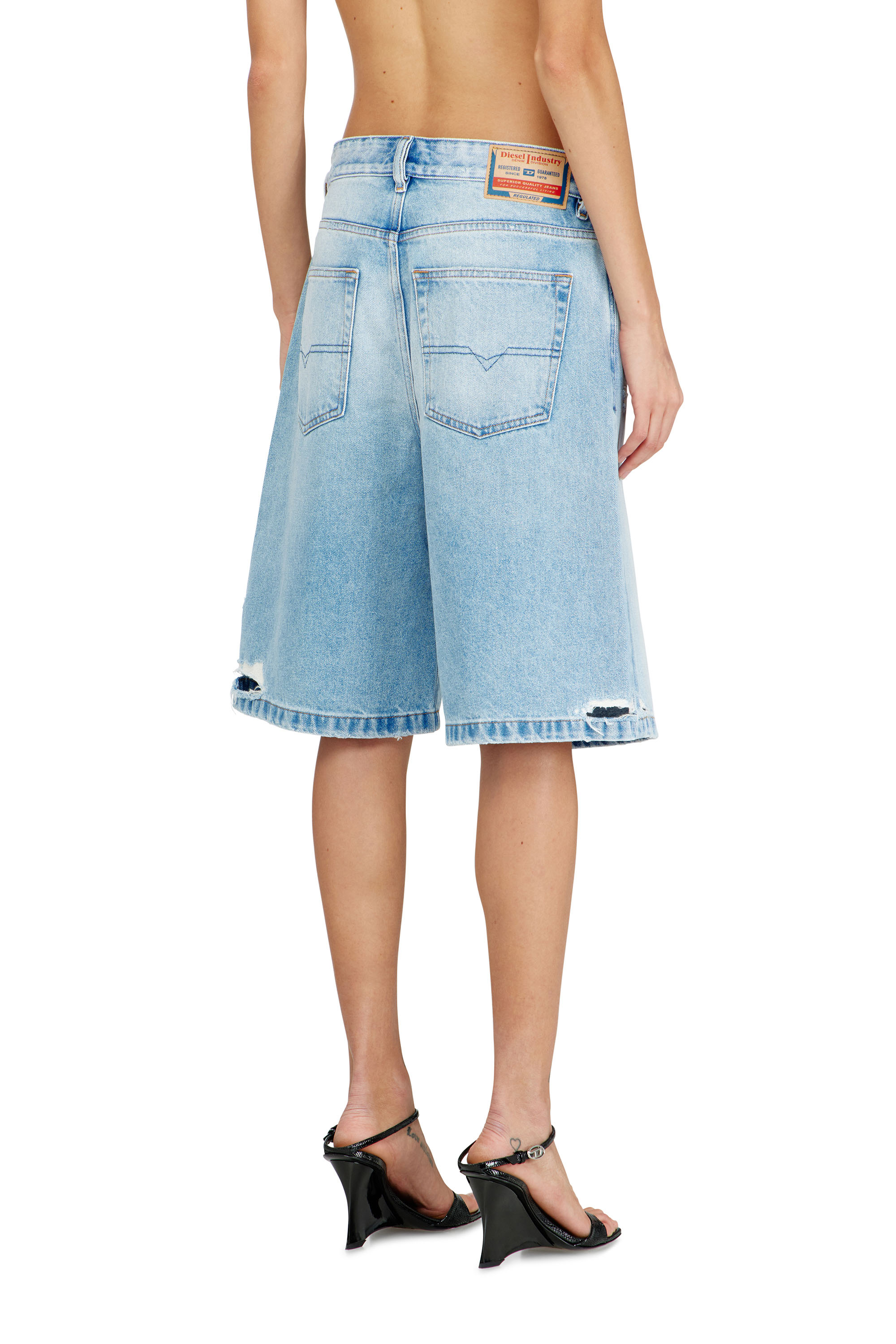 Diesel - DE-SIRE-SHORT, Female's Shorts in destroyed denim in ライトブルー - 3