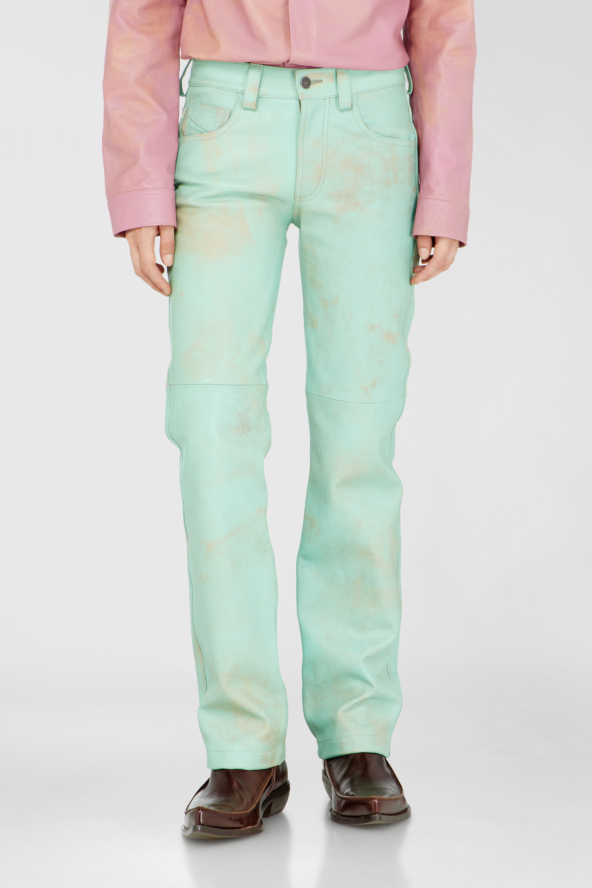 Diesel - L-POCKA, Female's Pants in treated leather in null - 2