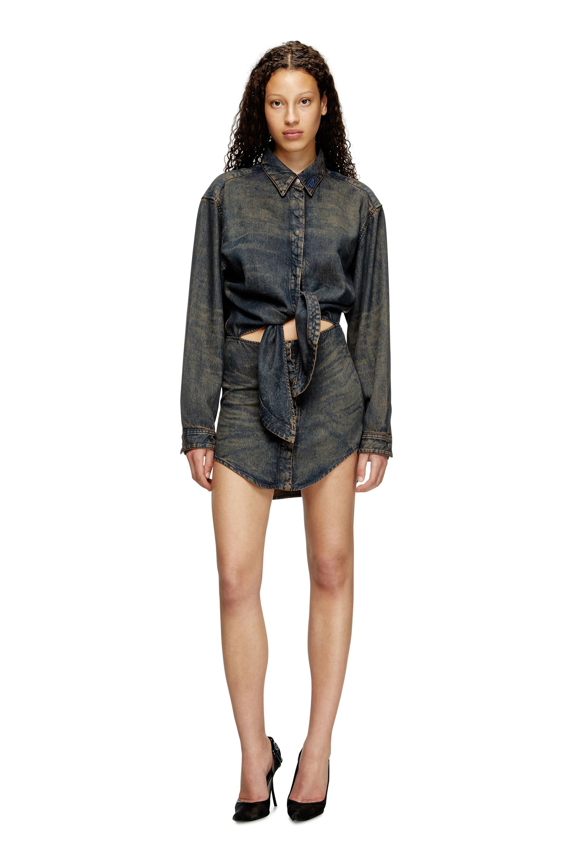 Diesel - DE-SUSAN-S, Female's Dress in fluid denim in ダークブルー - 2