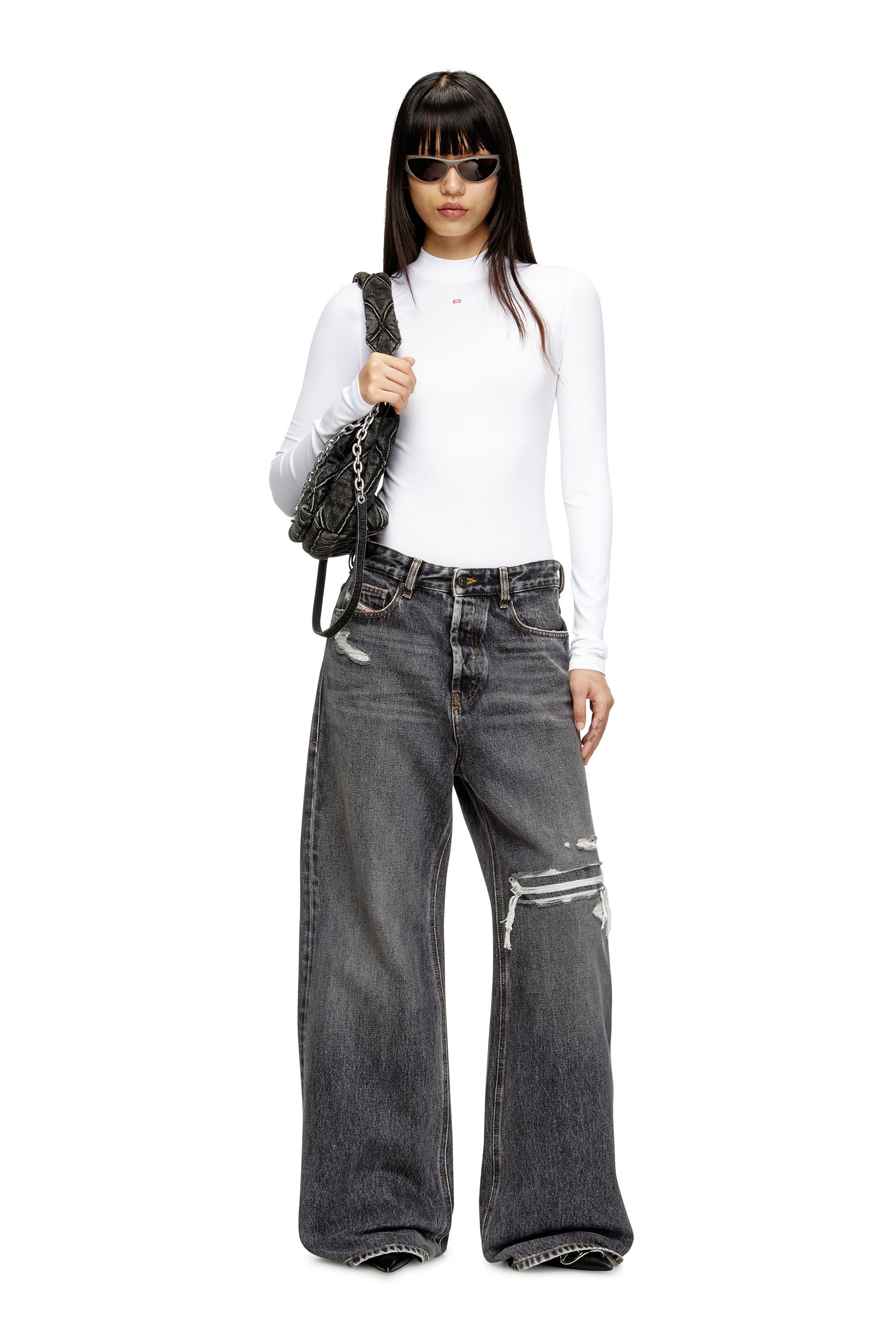 Diesel - Female's Relaxed Jeans 1996 D-Sire 007F6, ブラック/ダークグレー - 1