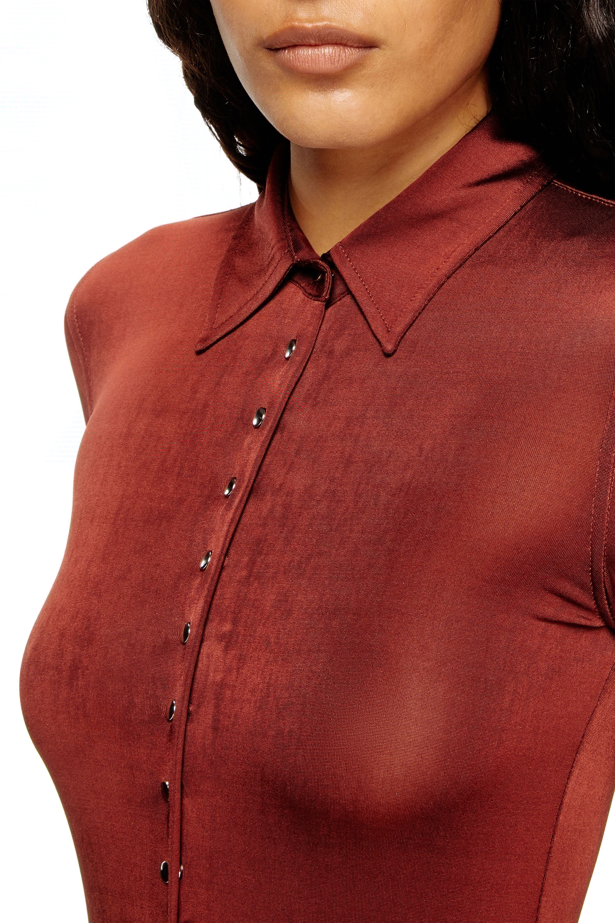 Diesel - D-POL, Female's 長袖ドレス in ブラウン - 5