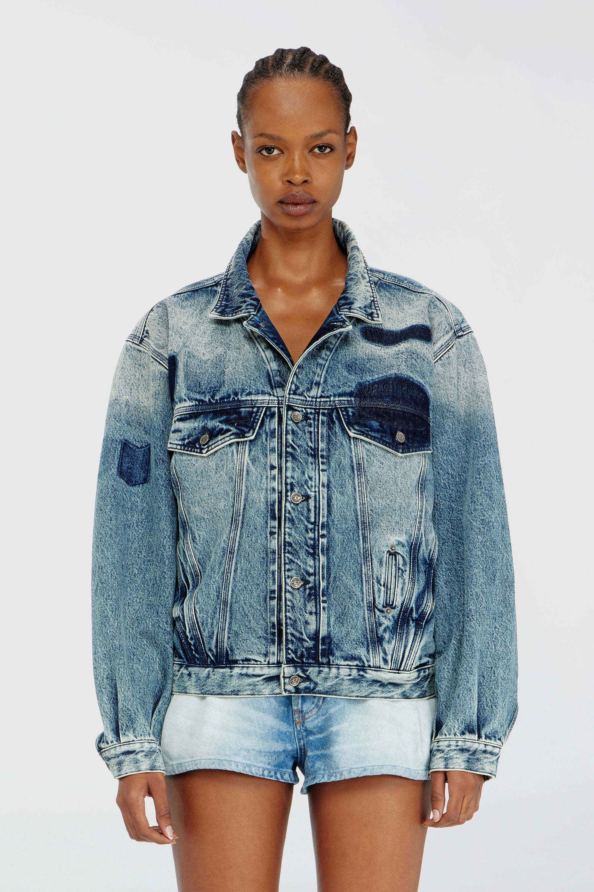 Diesel - D-DENVER-S2, Unisex's デニムジャケット in ミディアムブルー - 1