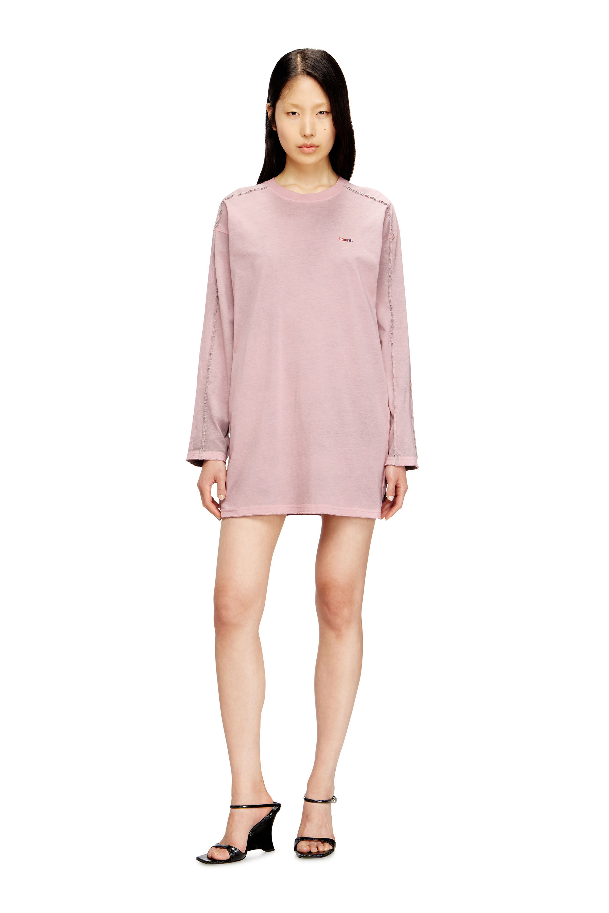 Diesel - D-ALIENE, Female's カットソードレス in ピンク / ホワイト - 2