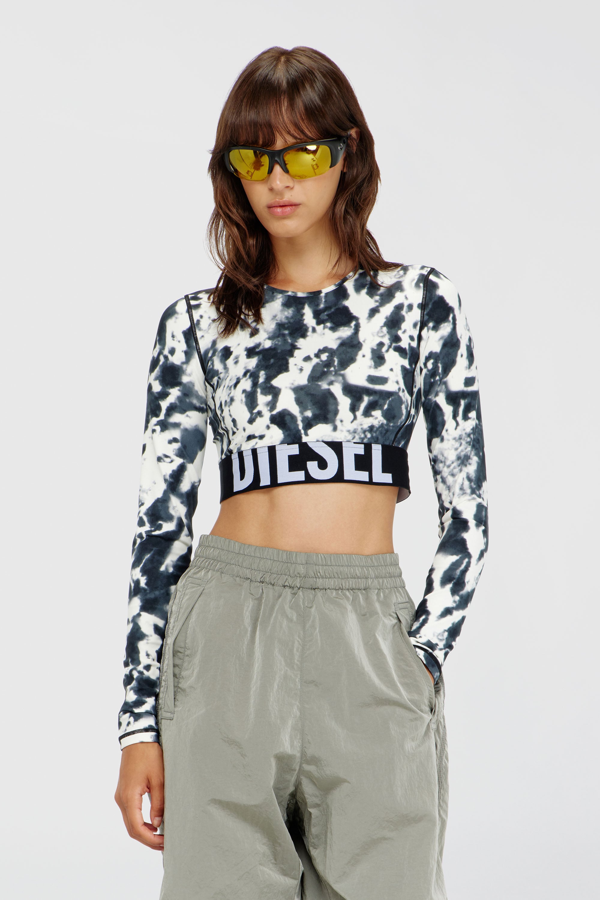 Diesel - MELISSA-D-POP, Female's 長袖トップ in ブラック/ホワイト - 1