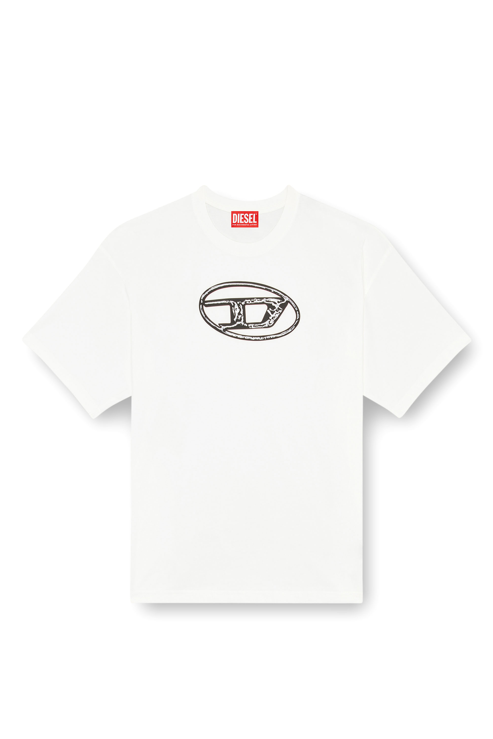 Diesel - T-BOXT-Q22, Male's Faded T-shirt with Oval D print in ホワイト - 2