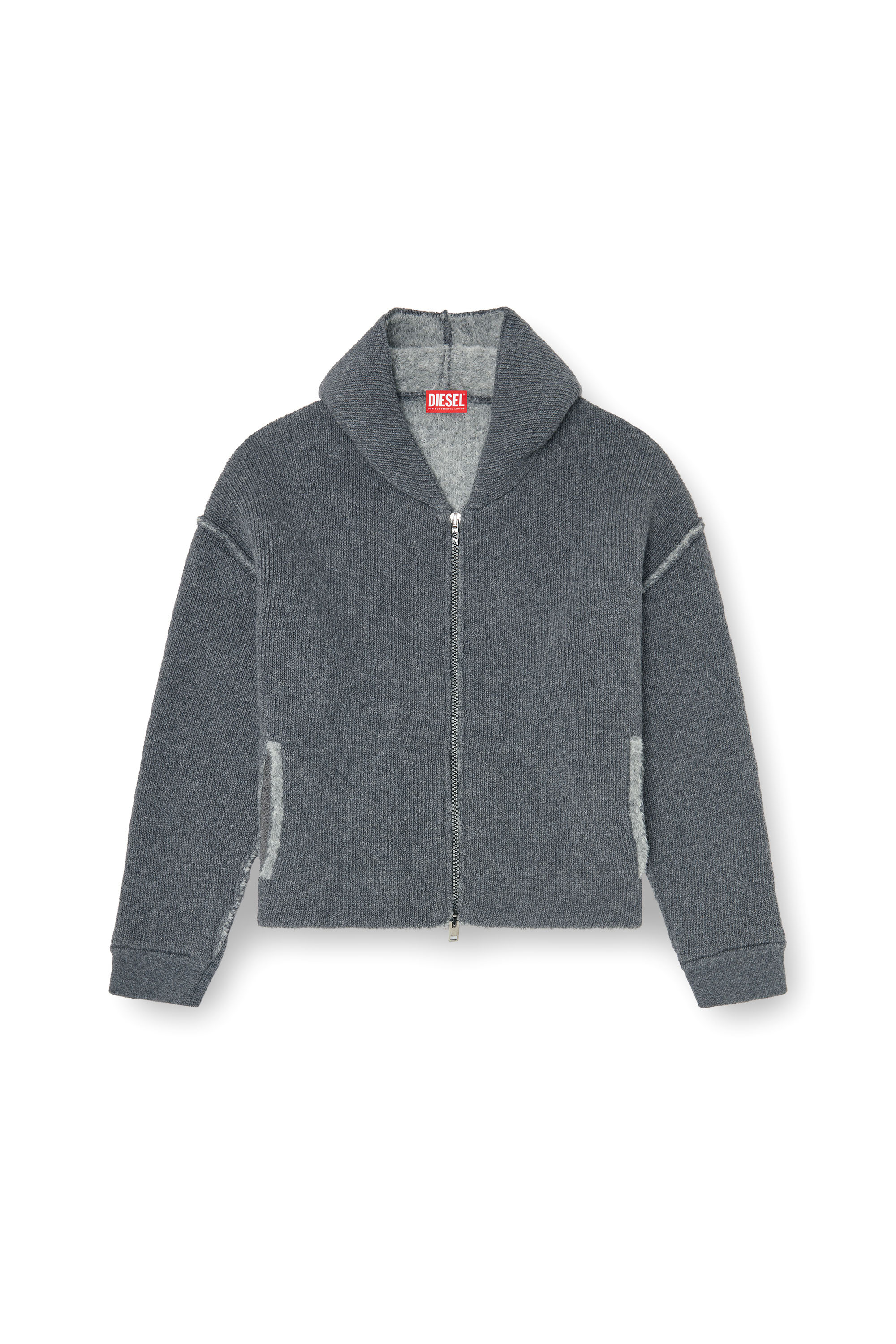 Diesel - M-BOUBLE, Female's ジップアップカーディガン in グレー - 2