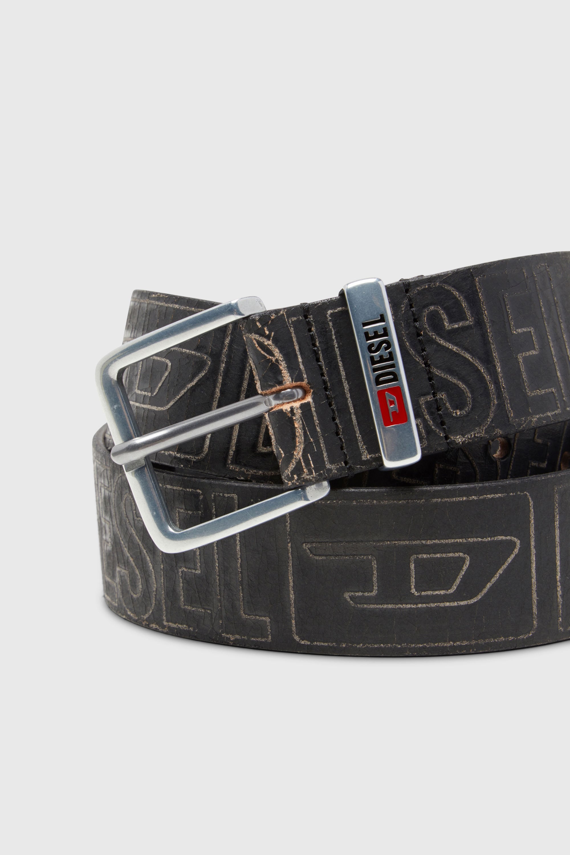 Diesel - B-BISCOTTO OUTLINE, Male's レザーベルト in ブラック - 3