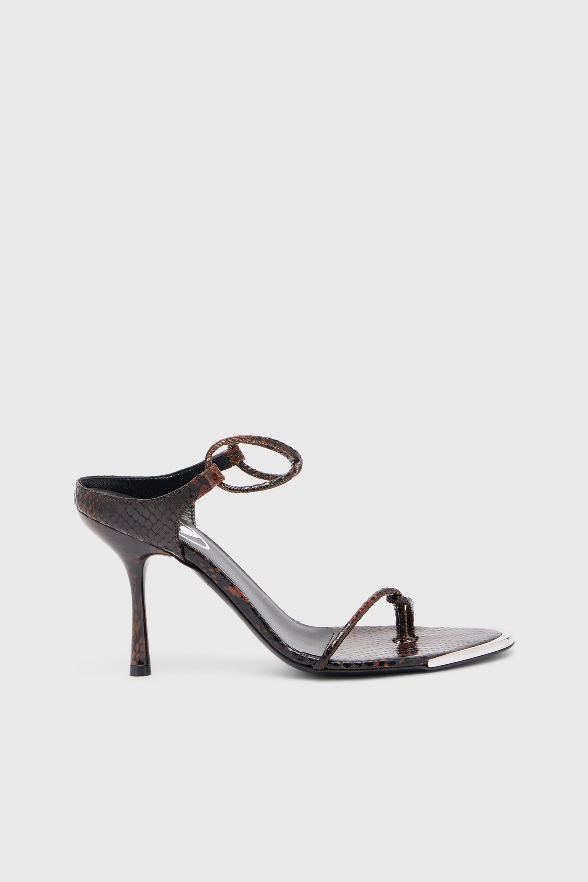 Diesel - D-DIAM'S INFRA LACE 90, Female's D-Diam's-Thin cord Sandals in croc-effect leather in ブラウン - 1