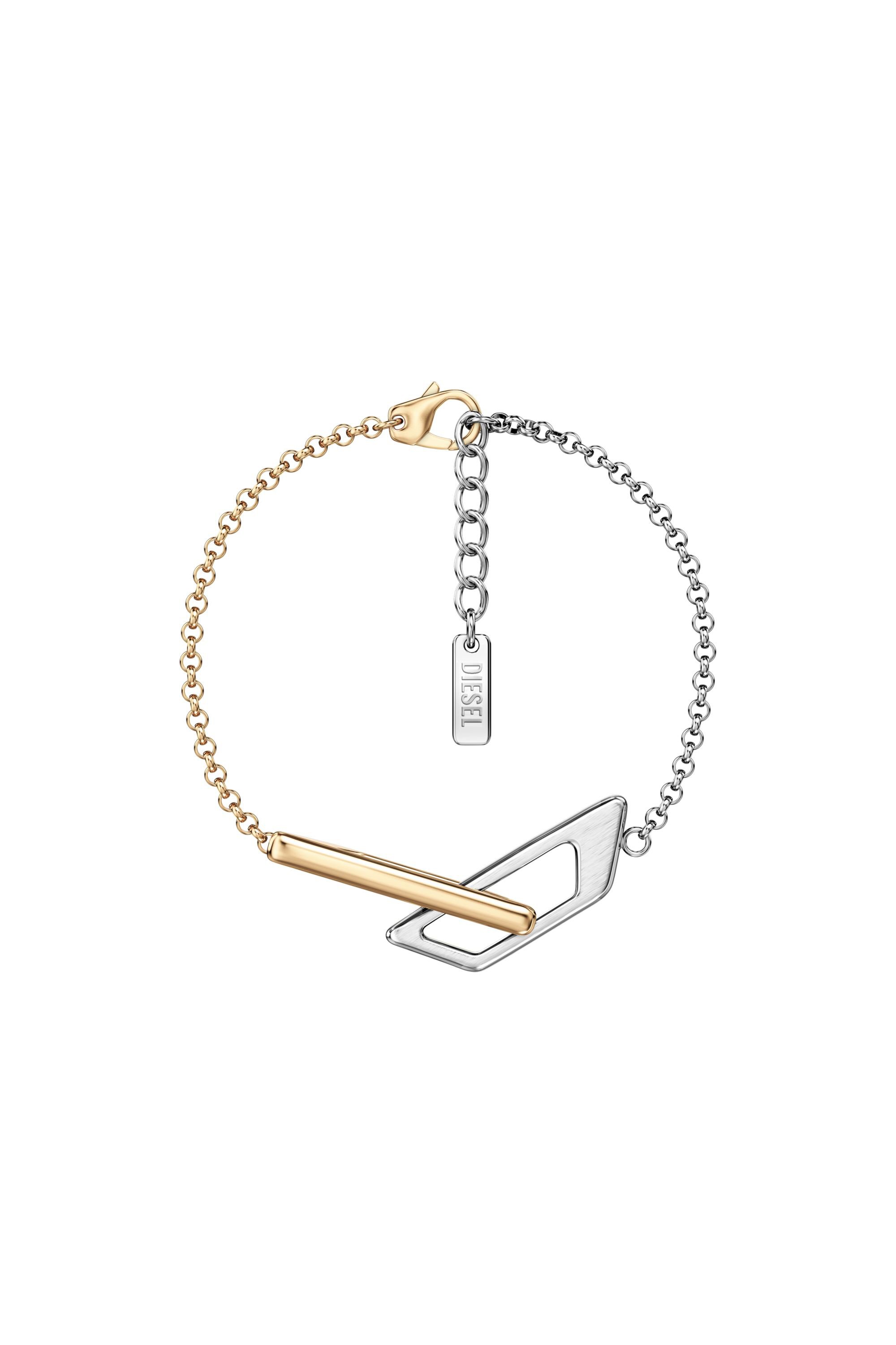 Diesel - DX1686931  JEWELLERY, Unisex's Stainless steel chain bracelet in シルバー/ゴールド - 1