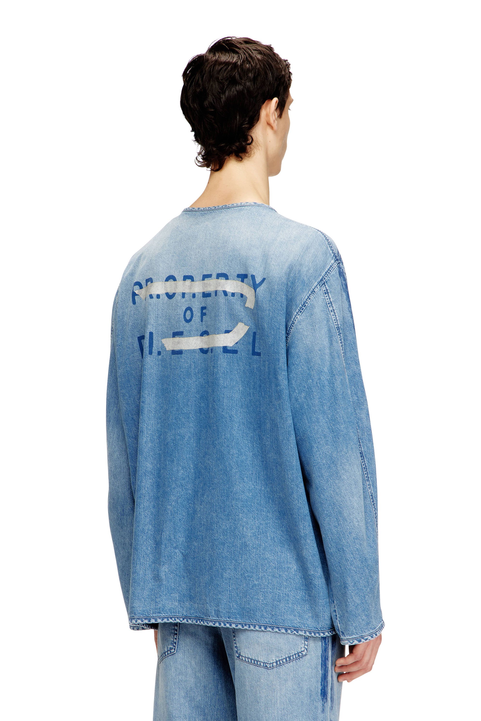 Diesel - D-CADI-S, Male's デニム長袖シャツ in ライトブルー - 4