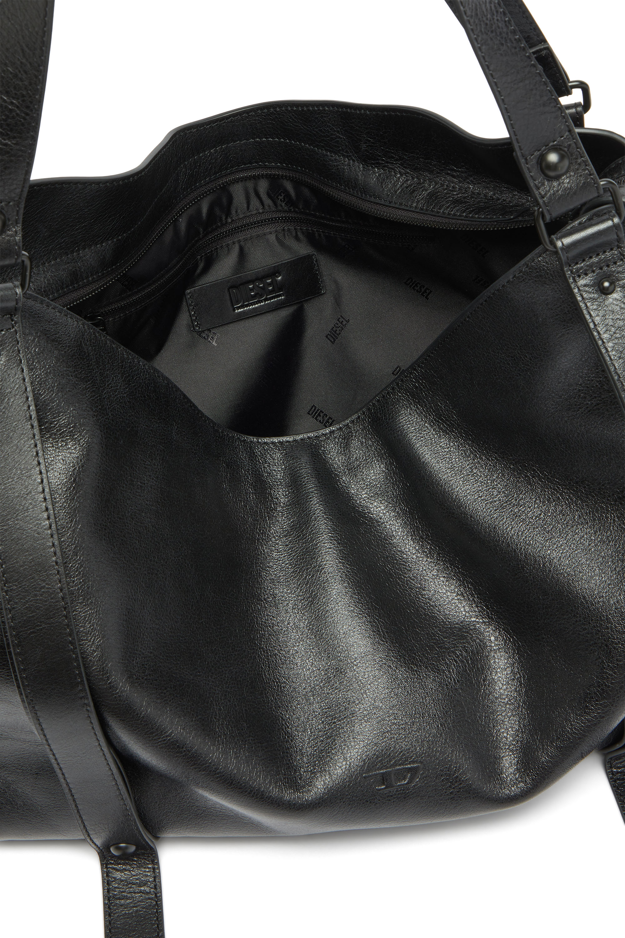 Diesel - D-ONE TOPHANDLE L, Unisex's D-One-Large top-handle bag in leather in ブラック - 4