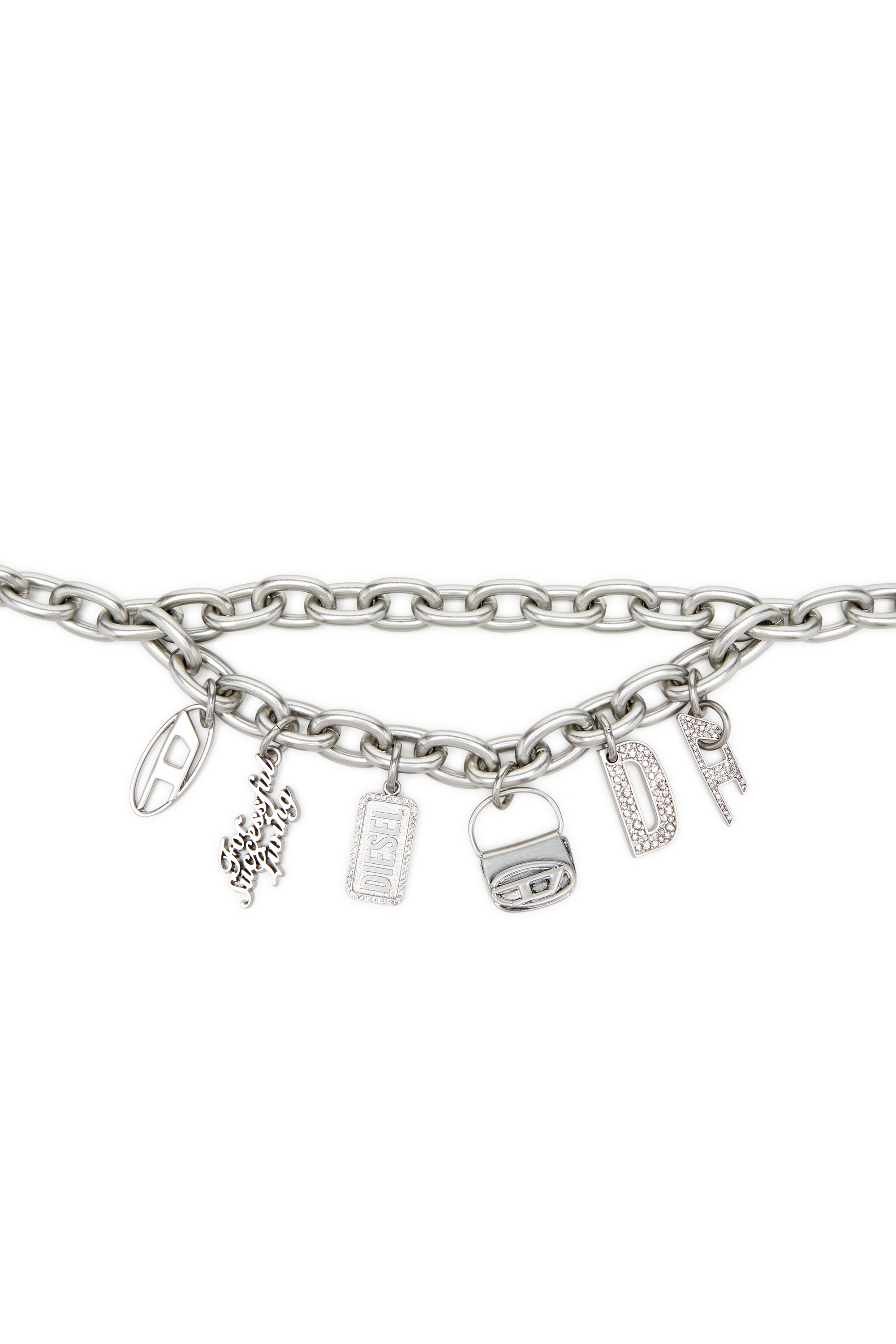 Diesel - B- MULTICHARM CHAIN, Female's チェーンベルト in シルバー - 3