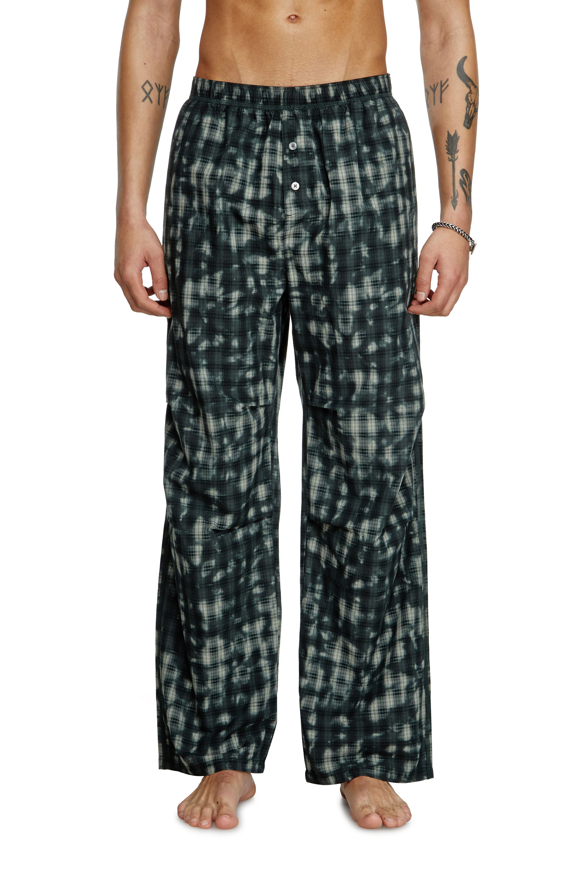 Diesel - VINCE-UTLT, Unisex's Pyjama bottoms with check print in ダークグリーン - 2