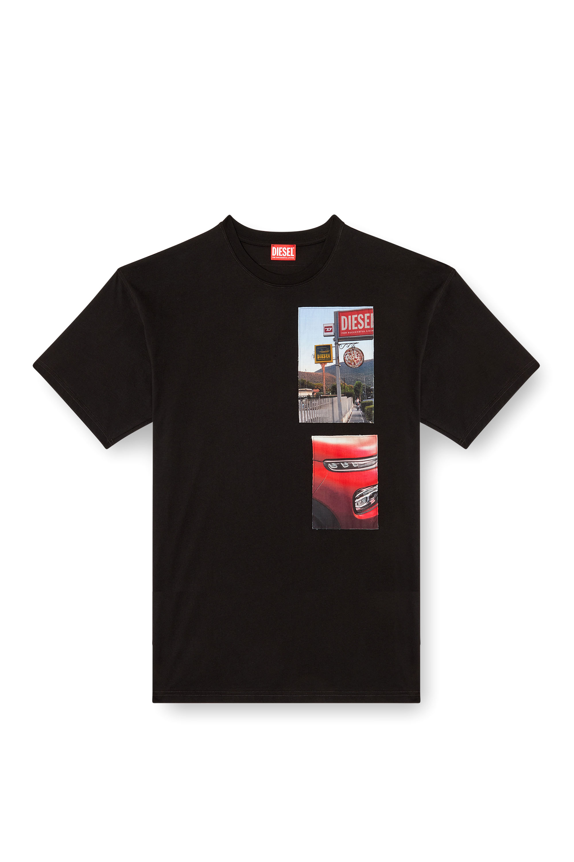 Diesel - T-BOXT-T3, Male's T-shirt with logo photo patches in ブラック - 3