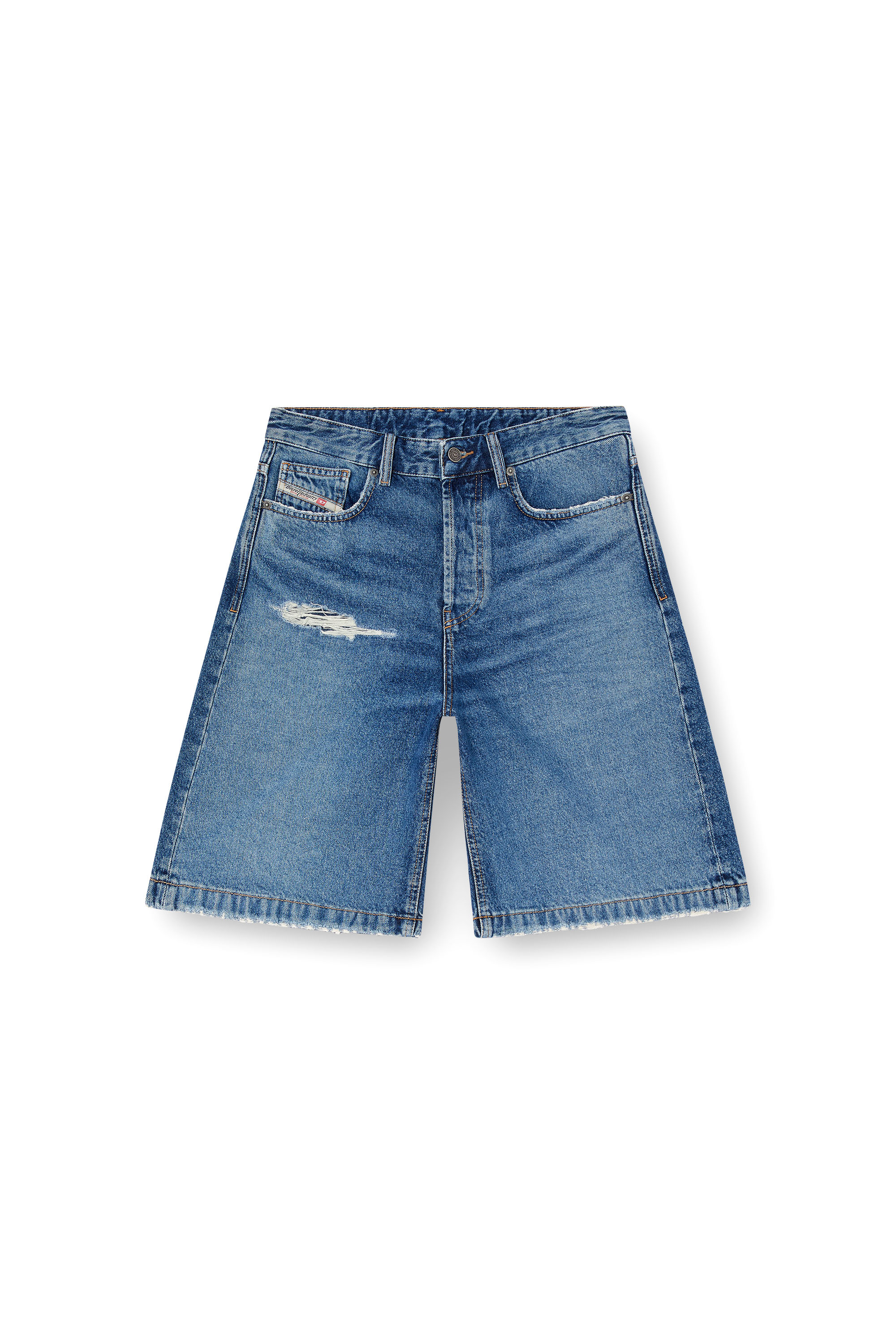 DE-SIRE-SHORT, ミディアムブルー Diesel - DE-SIRE-SHORT, Female's Shorts in denim with ripped details in ミディアムブルー - 2