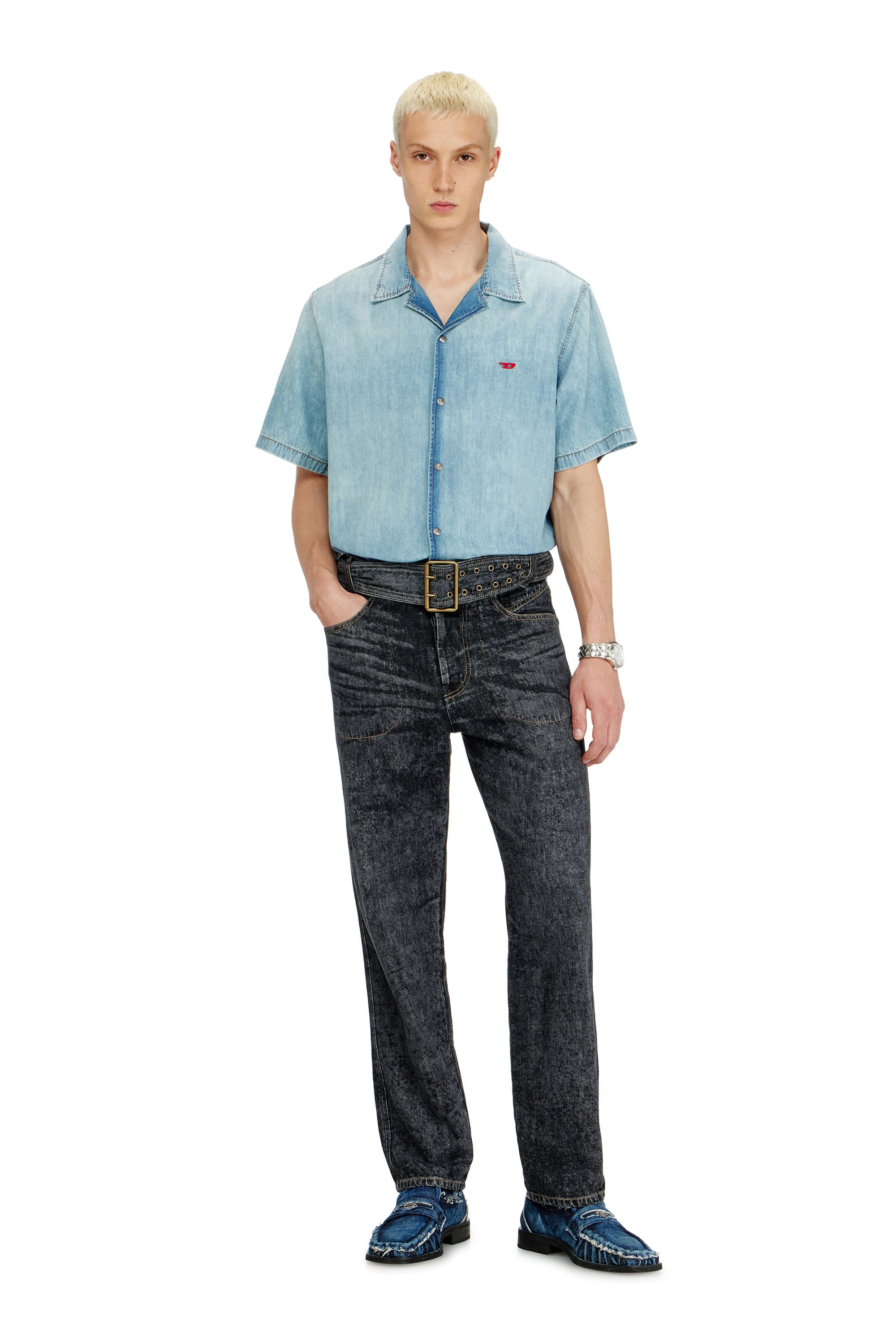 Diesel - Male's Relaxed Jeans D-Marcus 09Q24, ブラック/ダークグレー - 3
