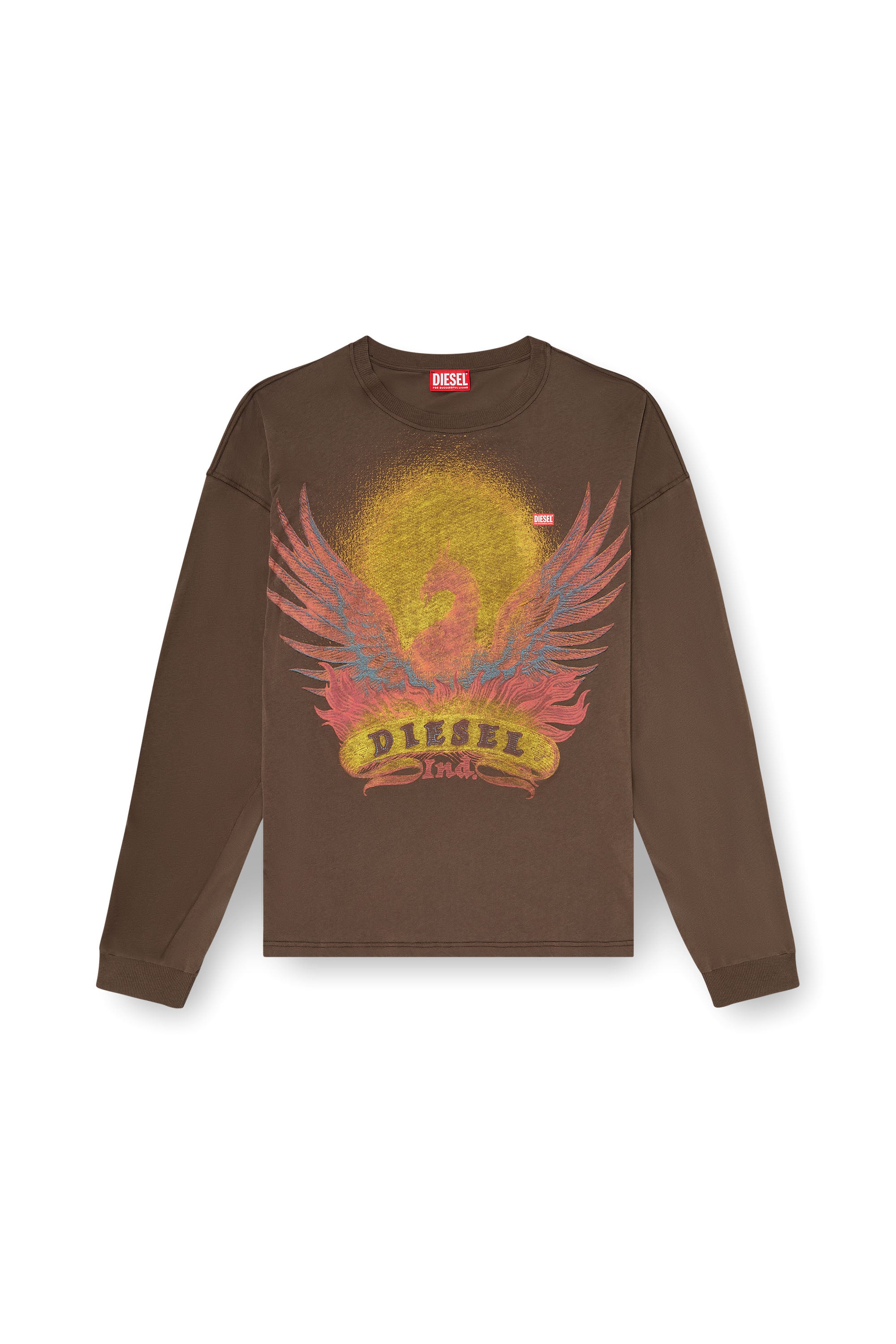 Diesel - T-BOXT-LS-AA1, Male's 長袖Tシャツ in ブラウン - 3