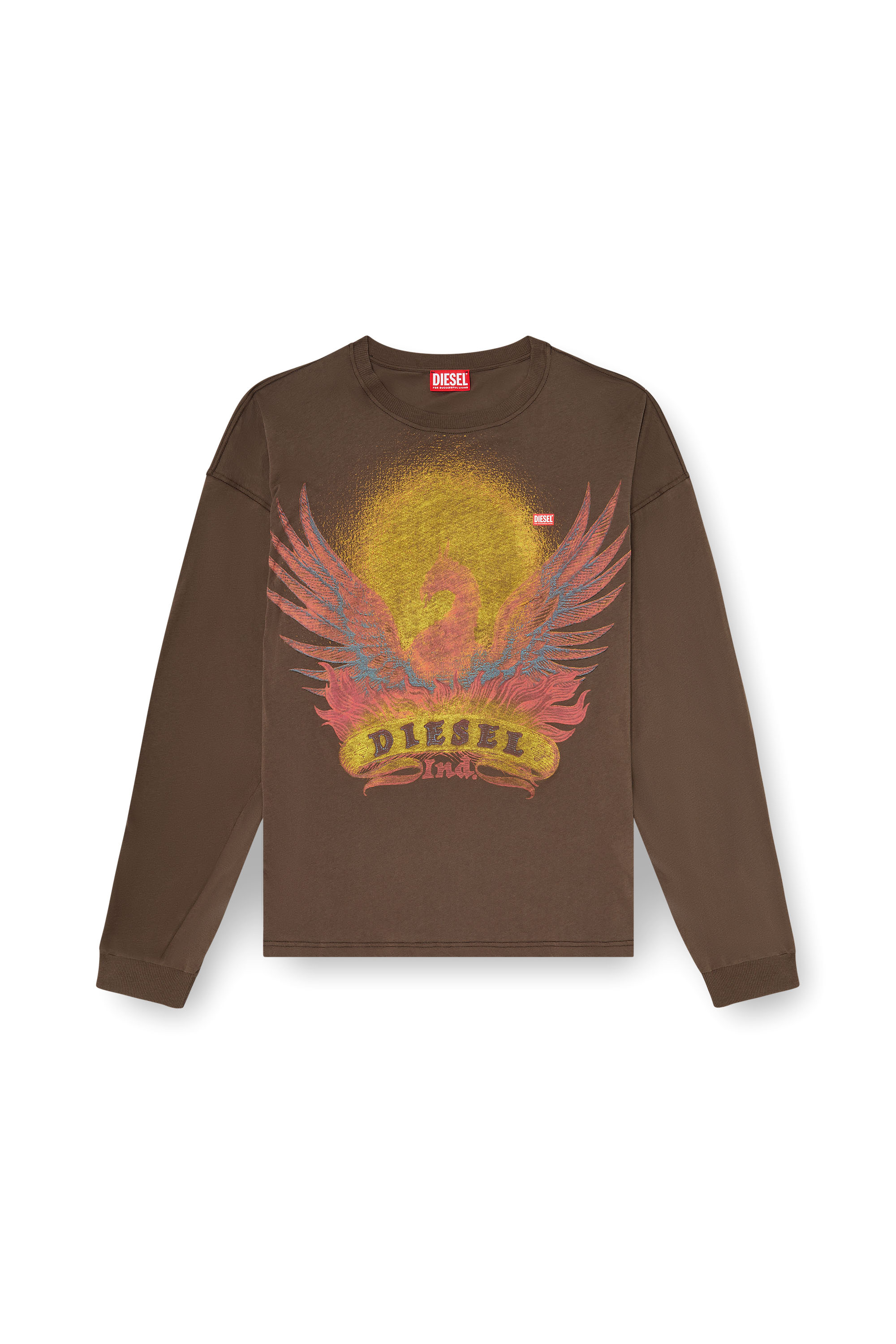 Diesel - T-BOXT-LS-AA1, Male's 長袖Tシャツ in ブラウン - 2