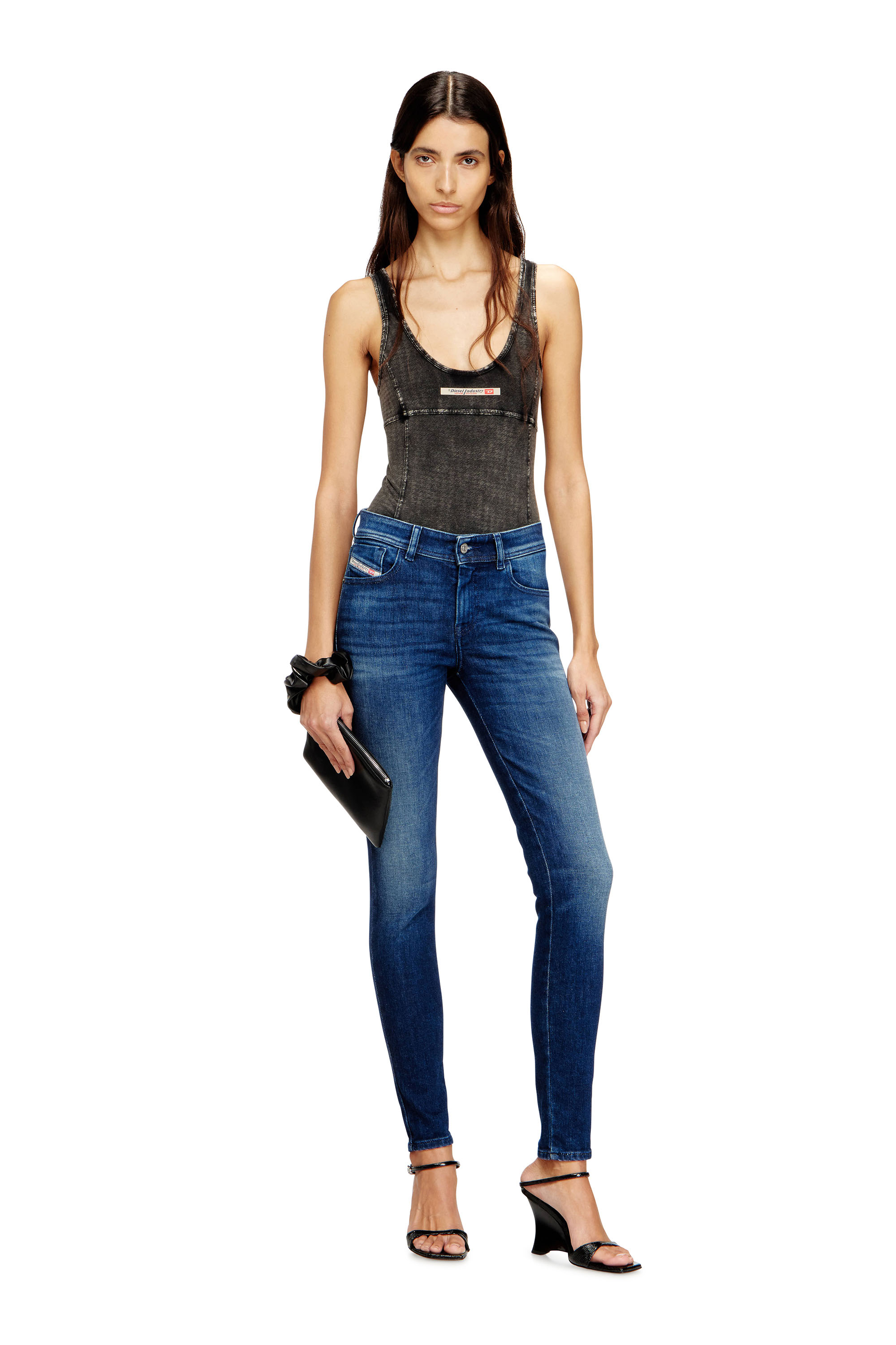 Diesel - Female's Skinny Jeans 2017 Slandy 09N12, ダークブルー - 1