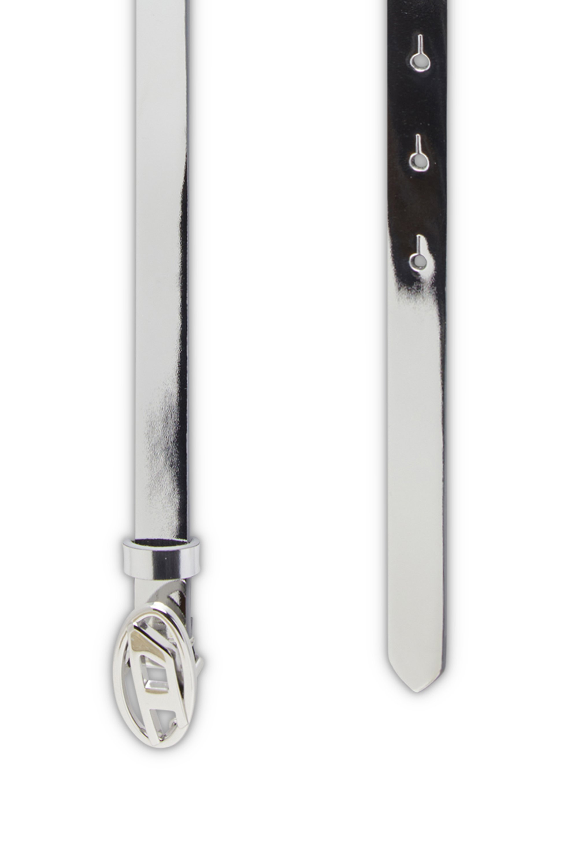 Diesel - B-1DR 15, Female's 1.5cm belt with mirrored metallic finish in シルバー - 2