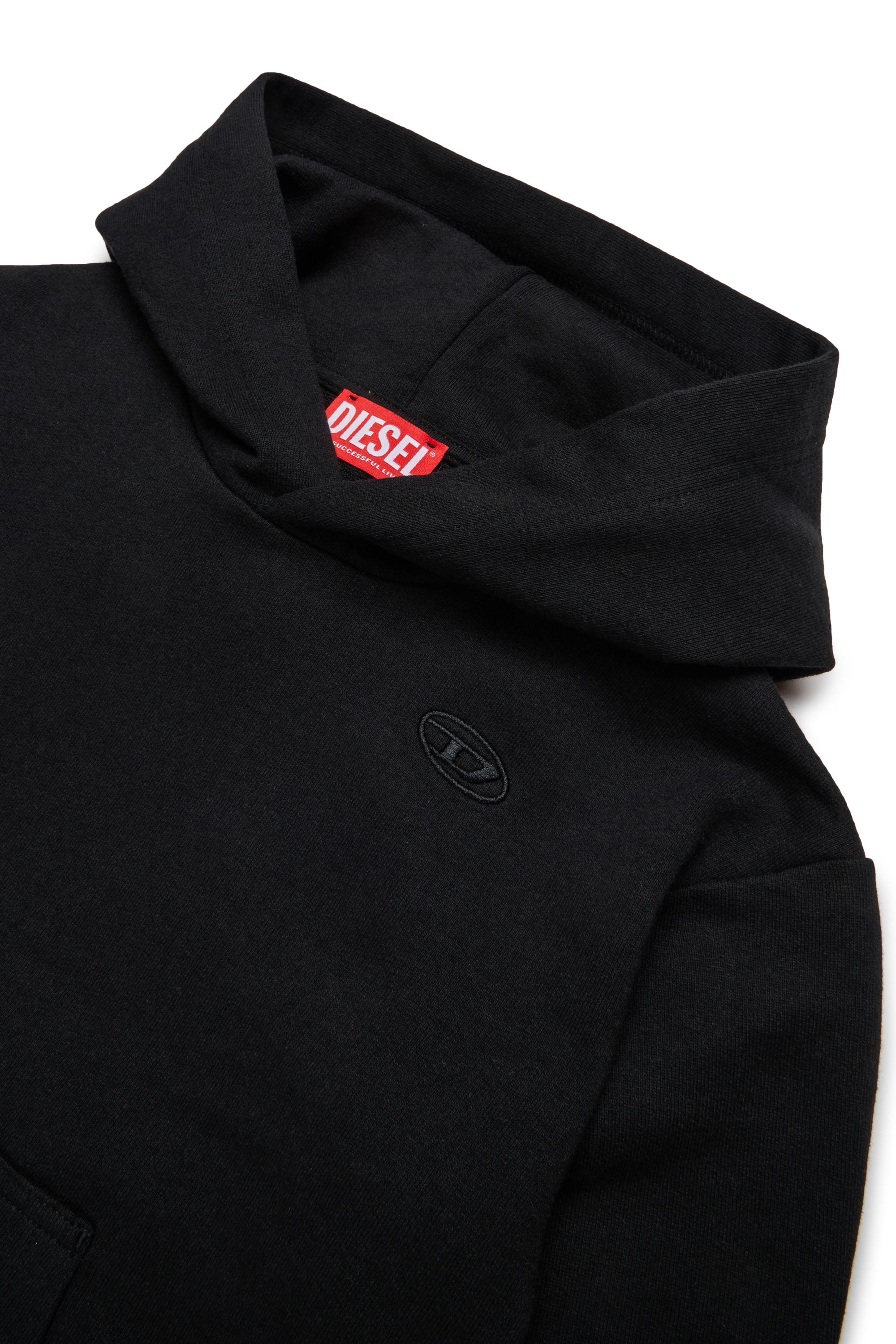 Diesel - SMACSHOODMEGOVALD OVER, Male's Hoodie with mega Oval D embroidery in ブラック - 3