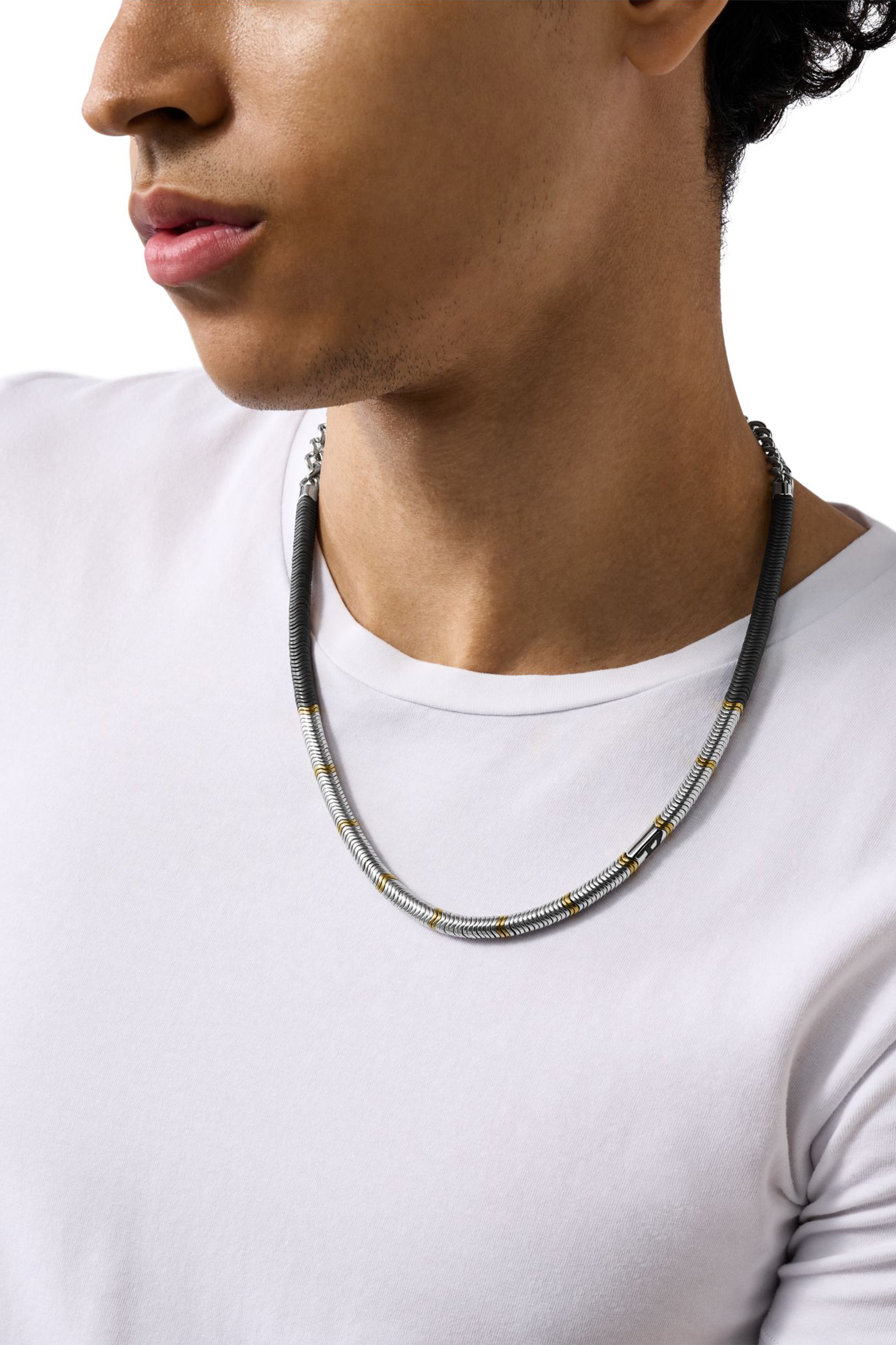 Diesel - DX1575931 JEWEL, Unisex's Hematite Beaded Necklace in シルバー/ゴールド - 3