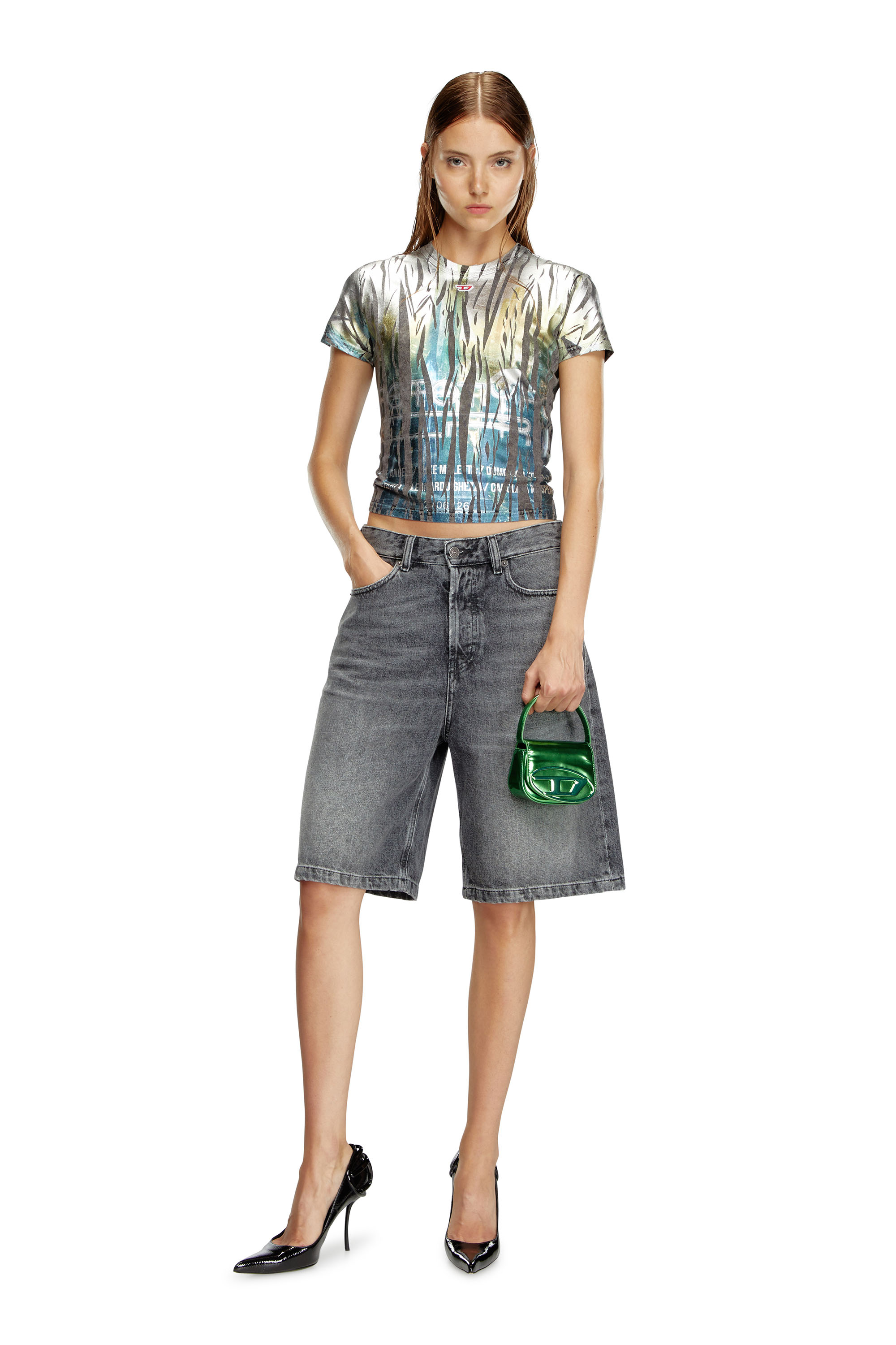 Diesel - 1DR-XS-S, Female's カウレザーショルダーバッグXS in グリーン - 6