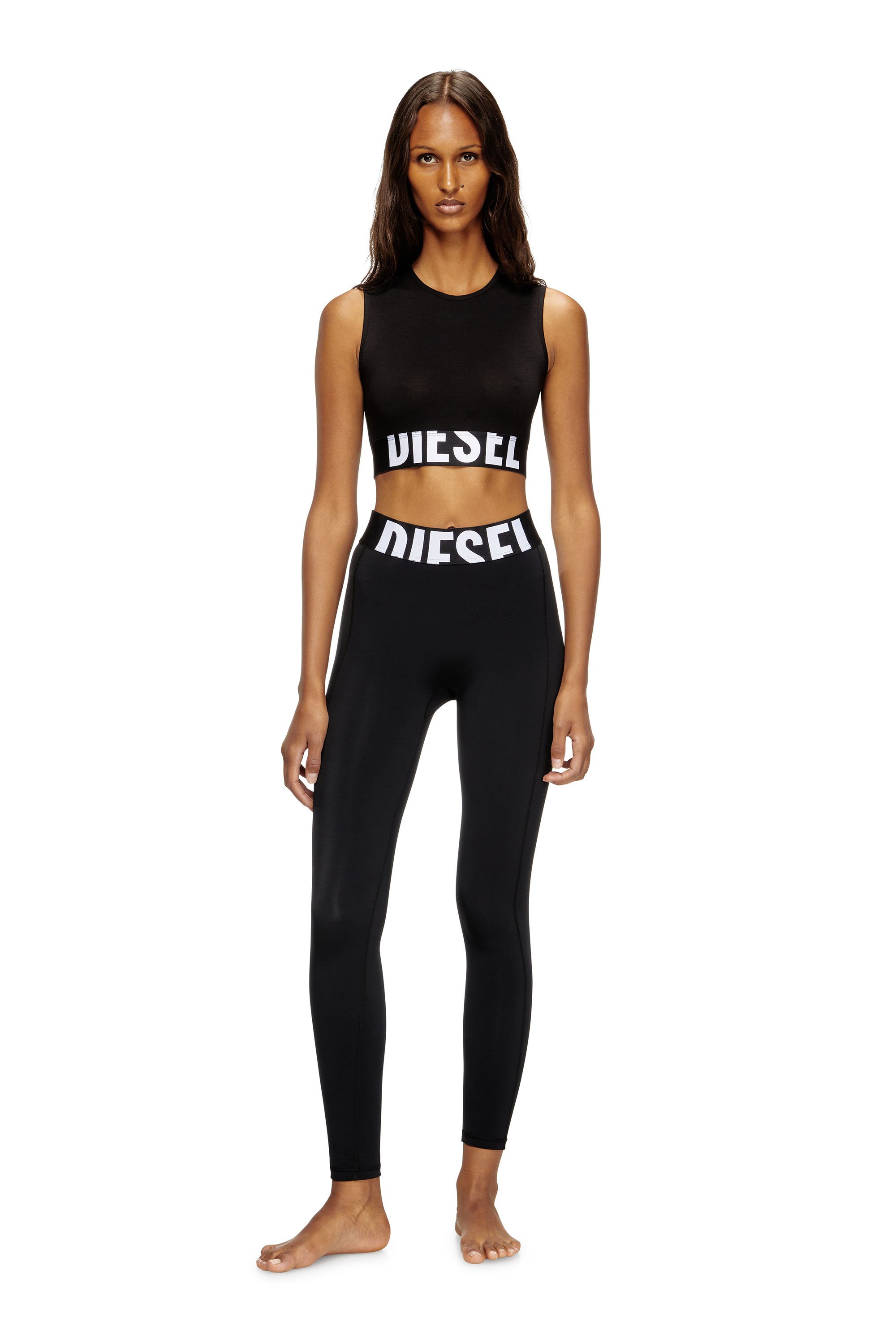 Diesel - ADA-D-POP, Female's Cropped tank top with cut-off logo in ブラック - 2