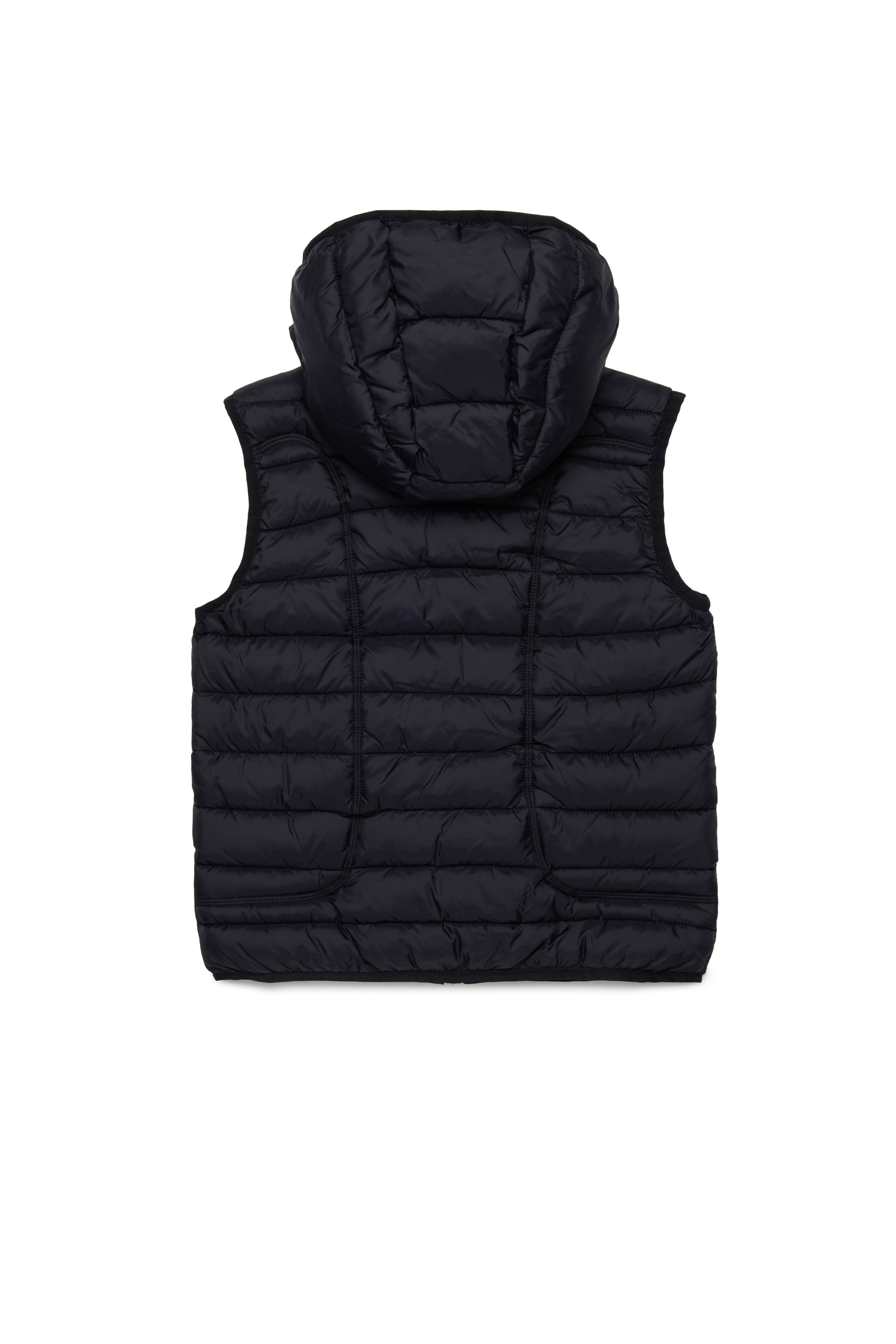 Diesel - JWTEMPLE, Unisex's Nylon vest with hood in ブラック - 2