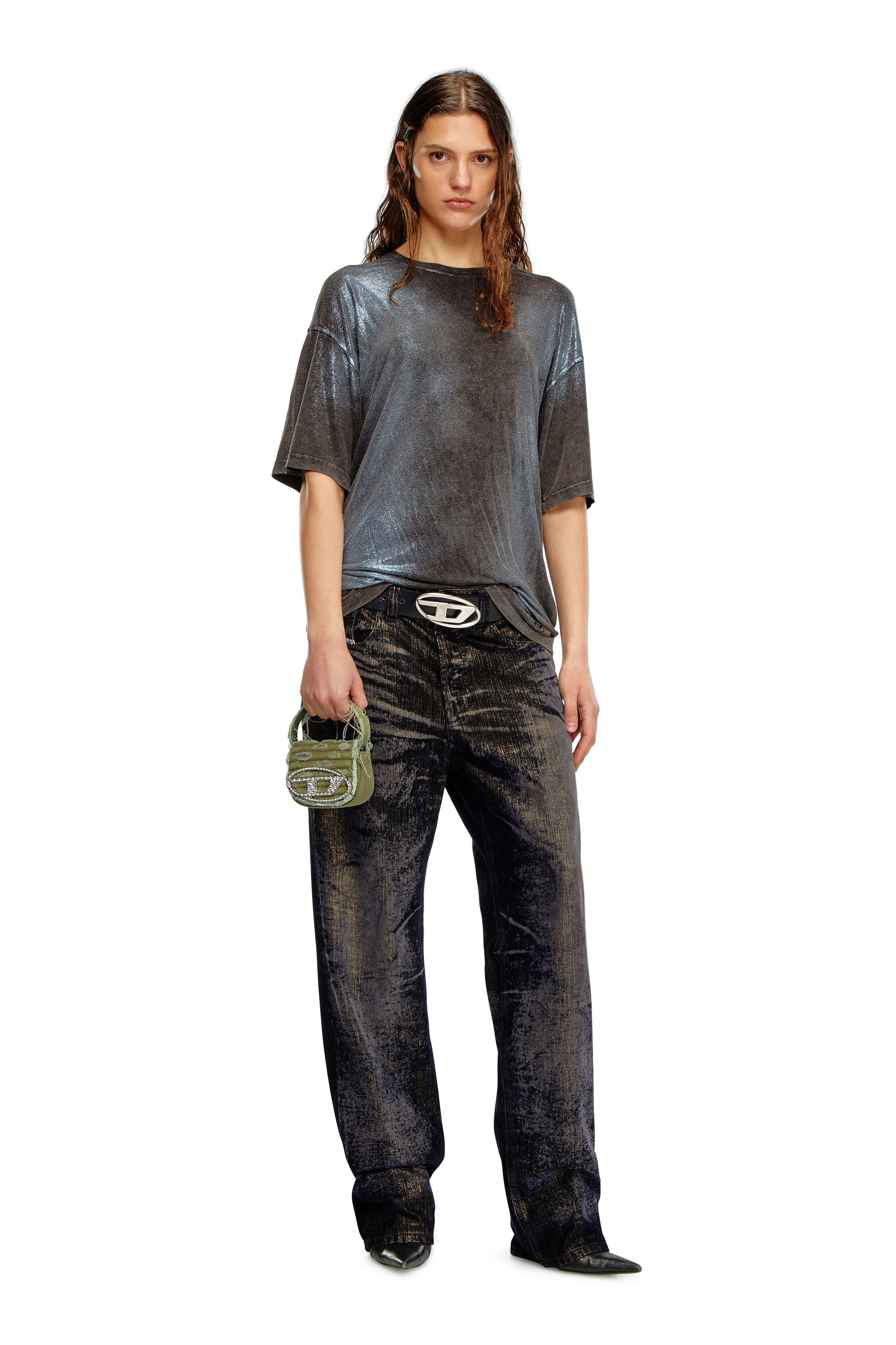 Diesel - 1DR XS, Female's 1DR XS-Iconic mini bag in canvas and leather in ミリタリーグリーン - 6