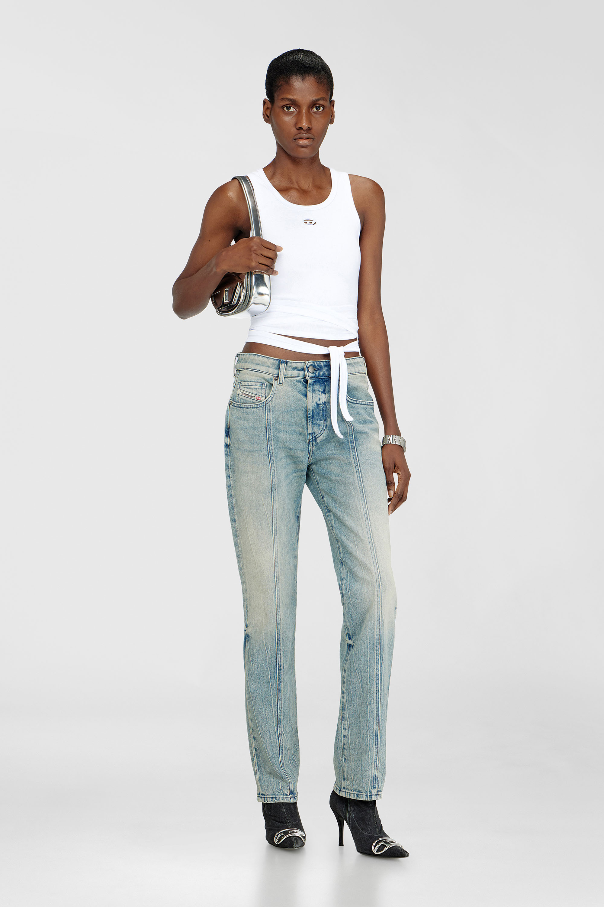 Diesel - 1DR, Female's カウレザーショルダーバッグ in シルバー - 1