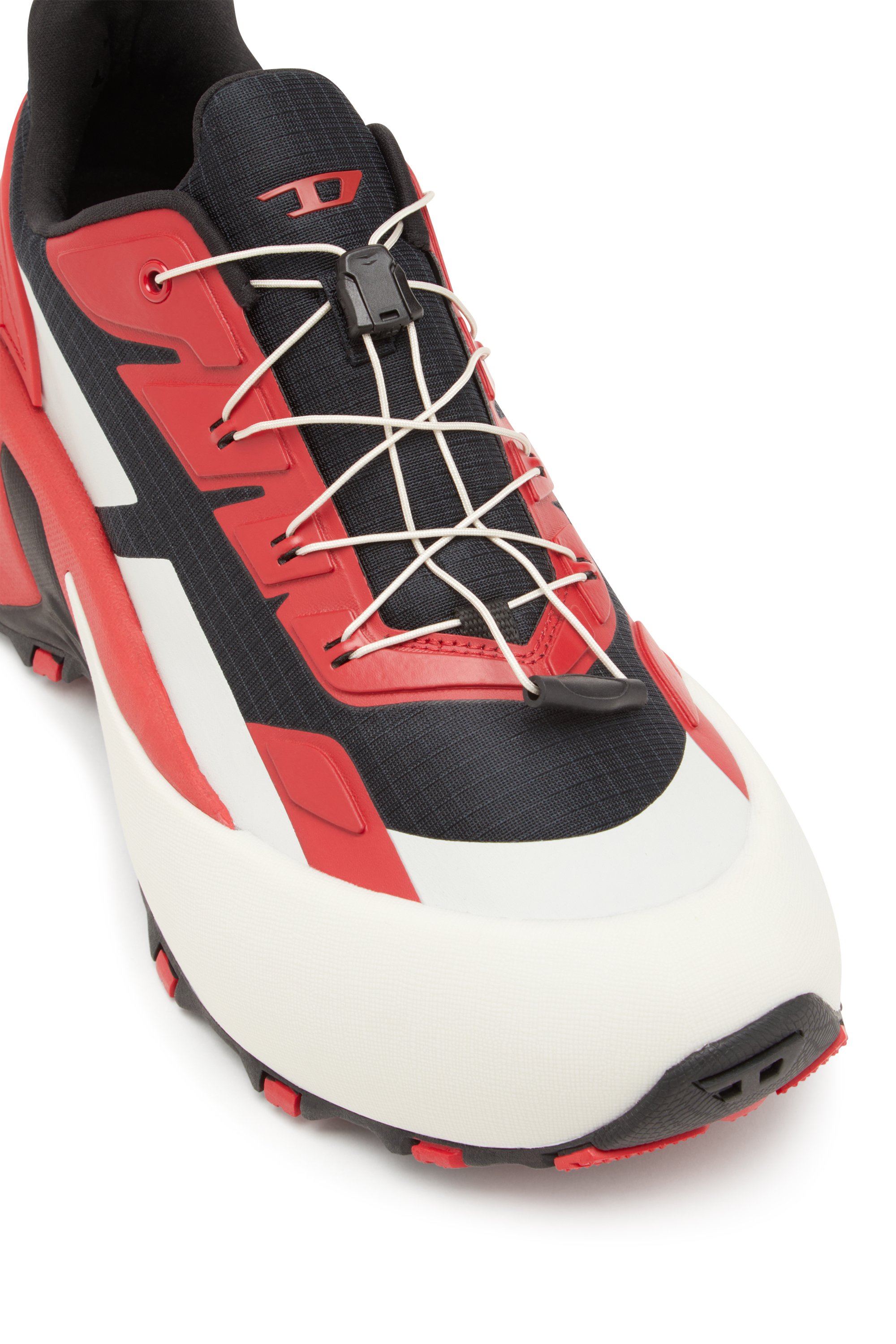 Diesel - D-CAGE RUNNER, Male's D-Cage Runner-Sneakers in TPU-trimmed ripstop in ブラック/レッド - 7