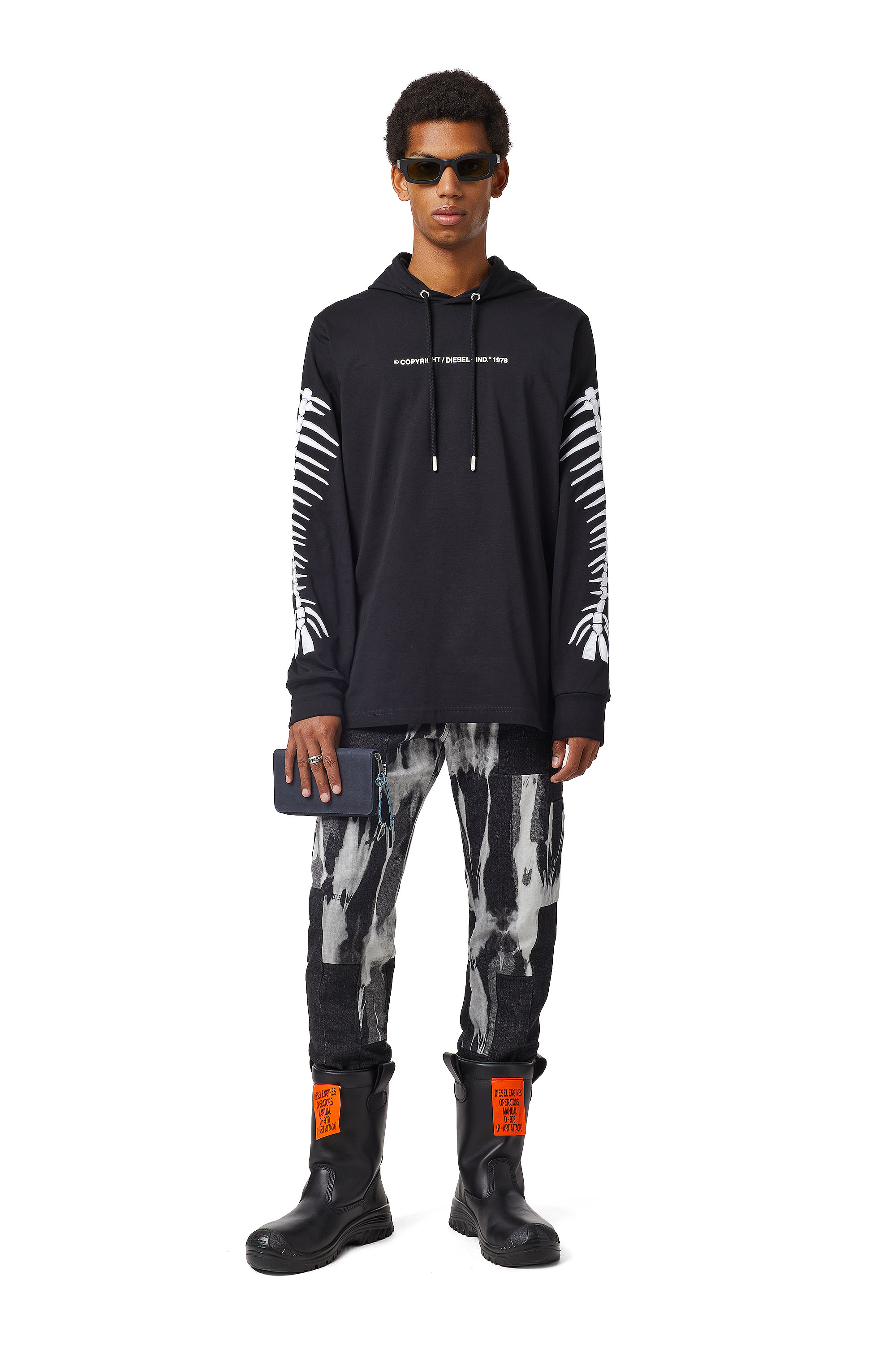 T-JUST-LS-HOOD-A6, ブラック Diesel - T-JUST-LS-HOOD-A6, ブラック - Image 1