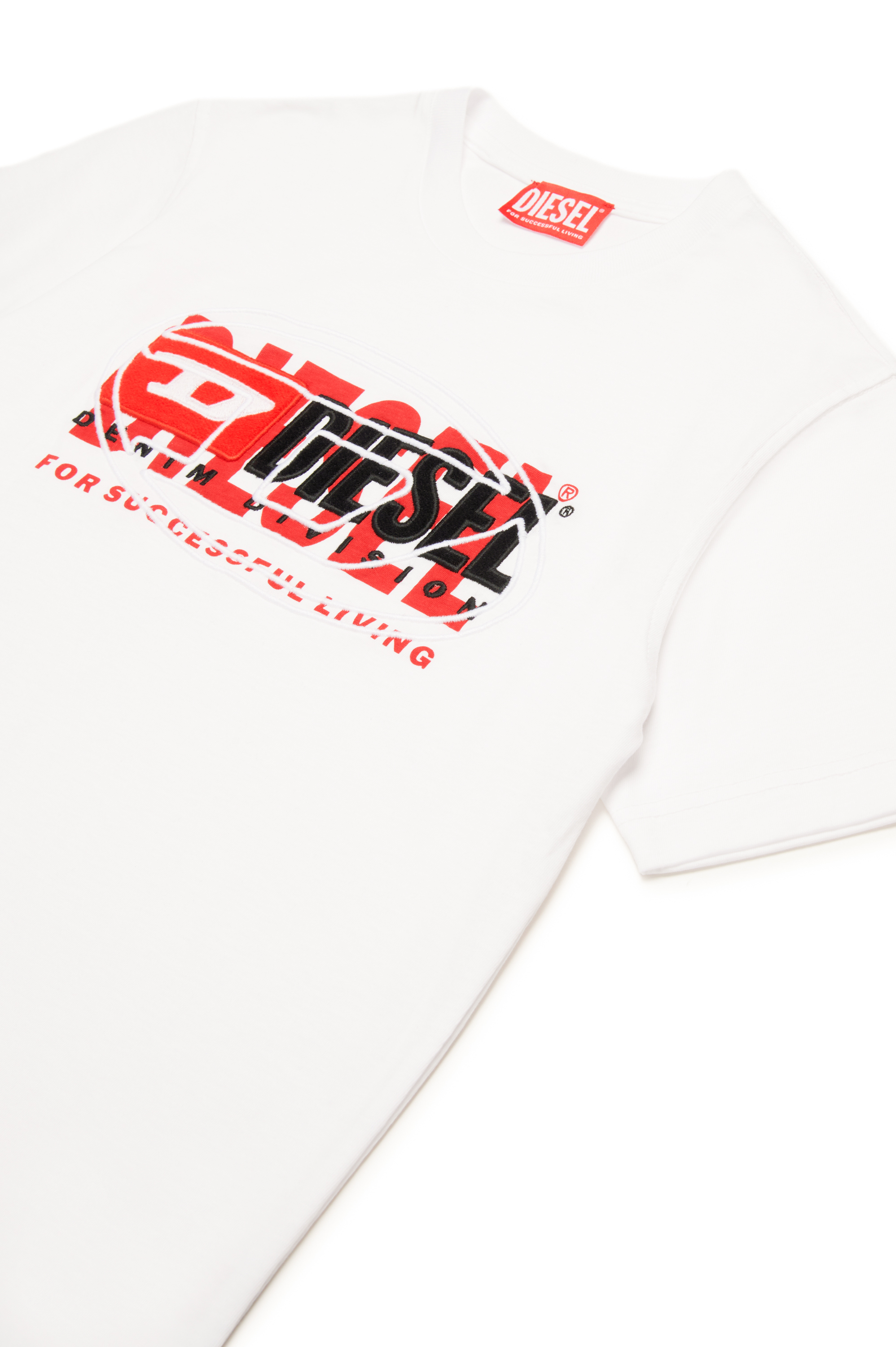 Diesel - TBOXT OVER, Male's T-shirt with superimposed logos in ホワイト - 3