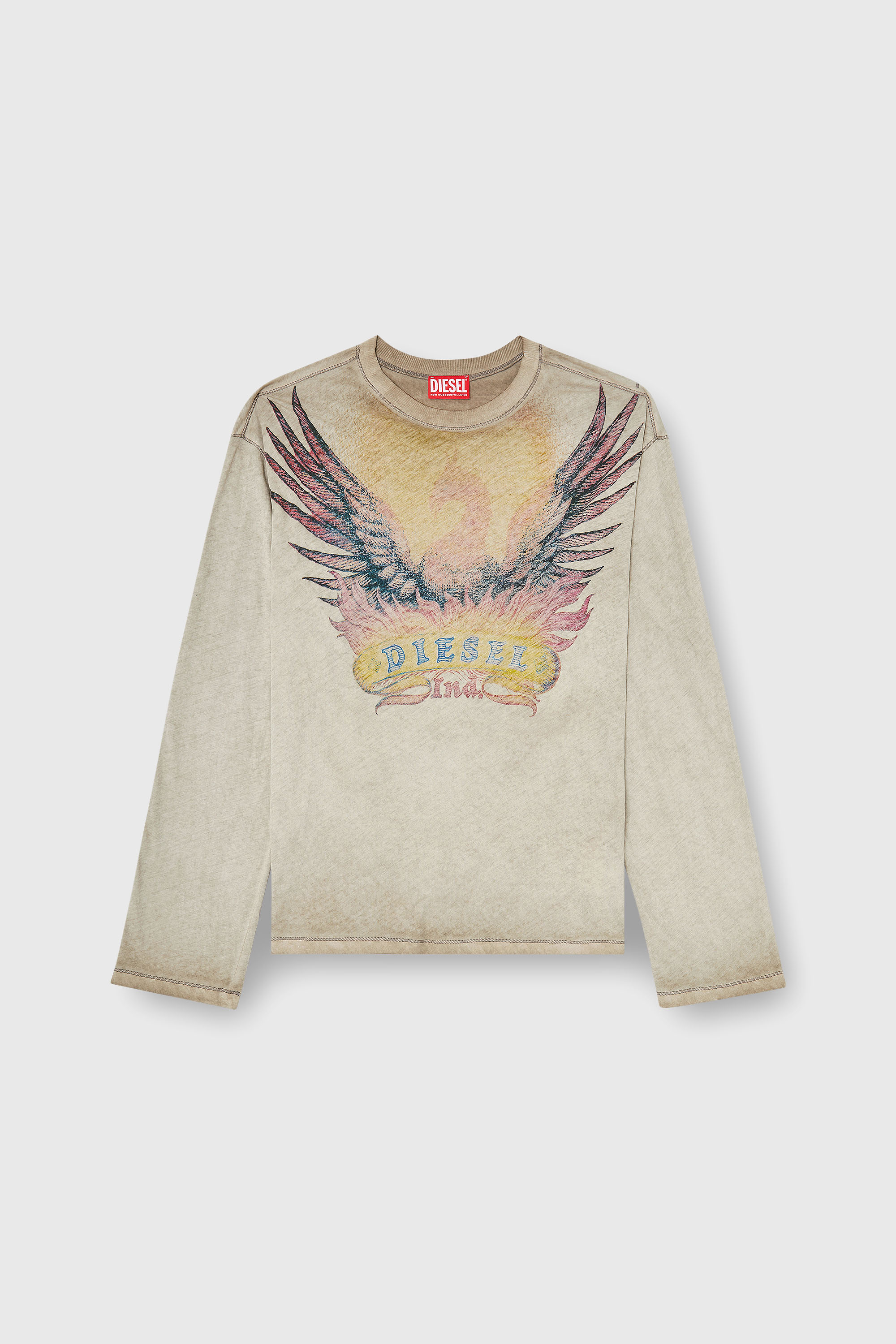 Diesel - T-HILARY-LS-AA2, Female's 長袖Tシャツ in ベージュ - 2