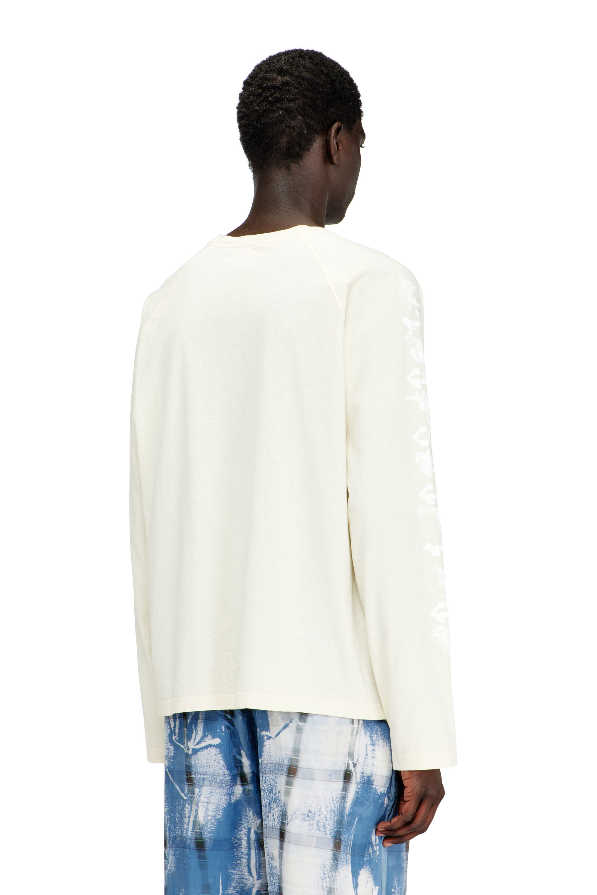 Diesel - T-KIMMO, Male's Long-sleeve T-shirt in cotton and hemp in ホワイト - 4