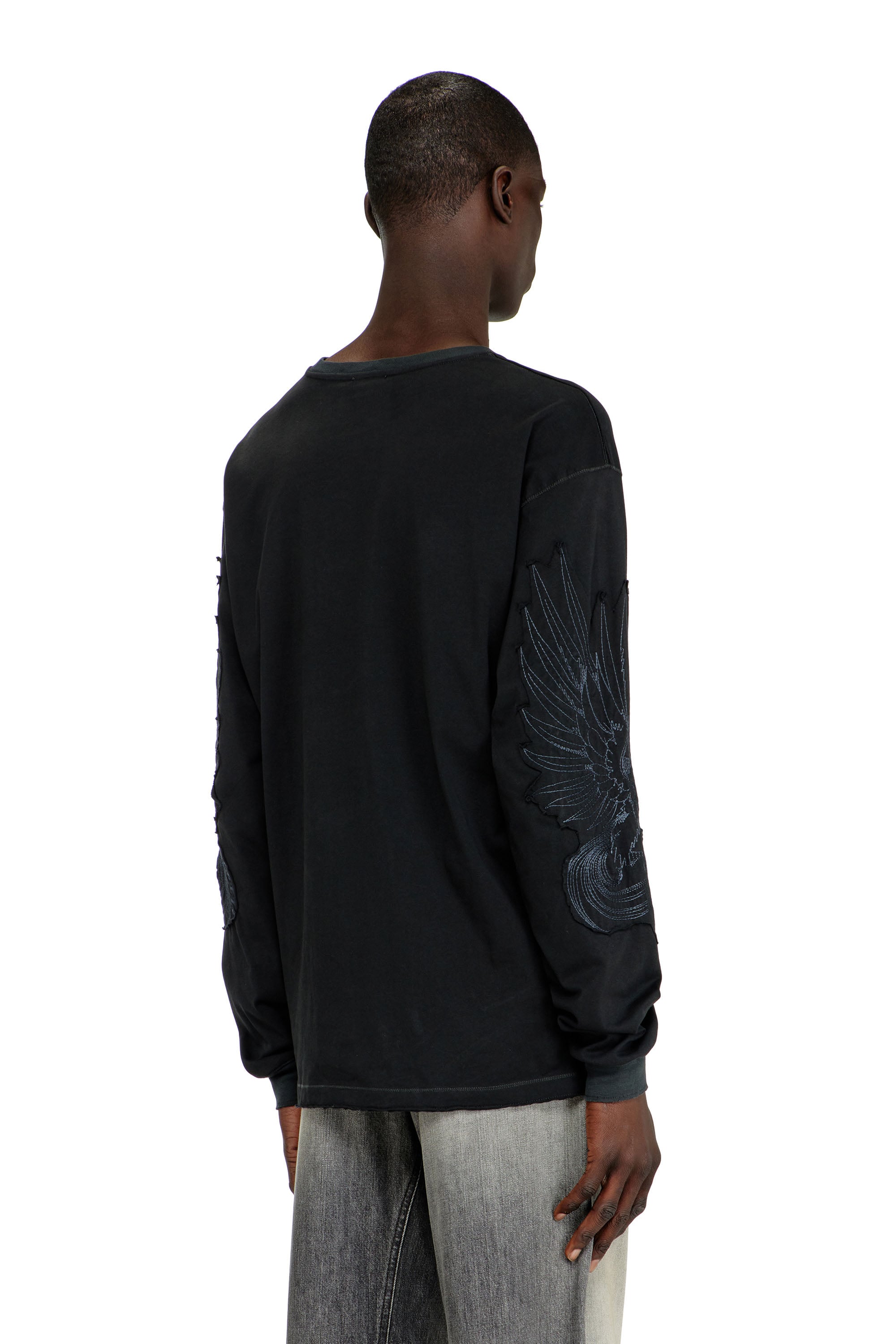 Diesel - T-NORM-LS-AA3, Male's 長袖Tシャツ in ブラック - 4