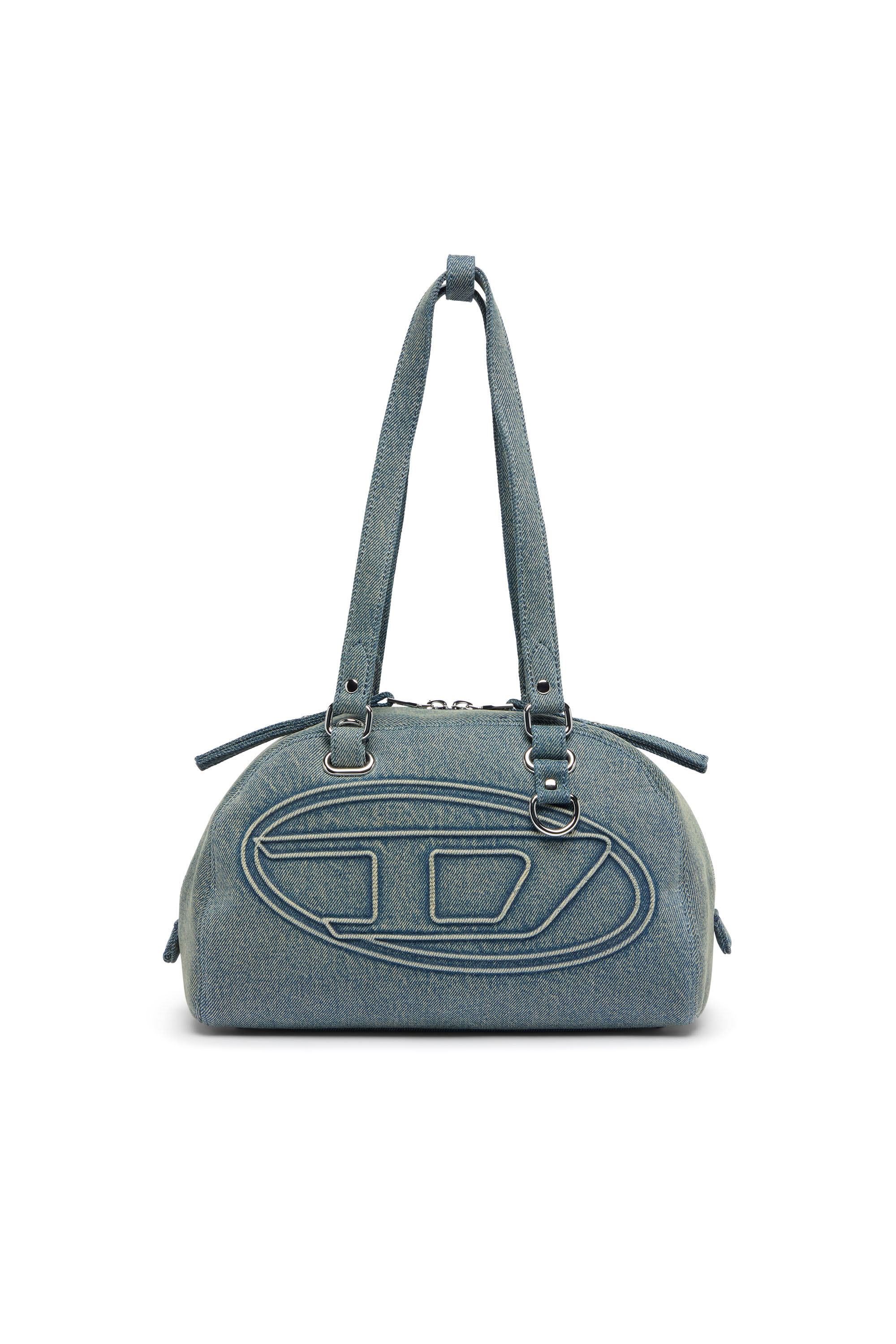 Diesel - 1DR DOME SOFT SHOULDER, Unisex's 1DR Dome-Shoulder bag in denim with Oval D logo in ライトブルー - 2