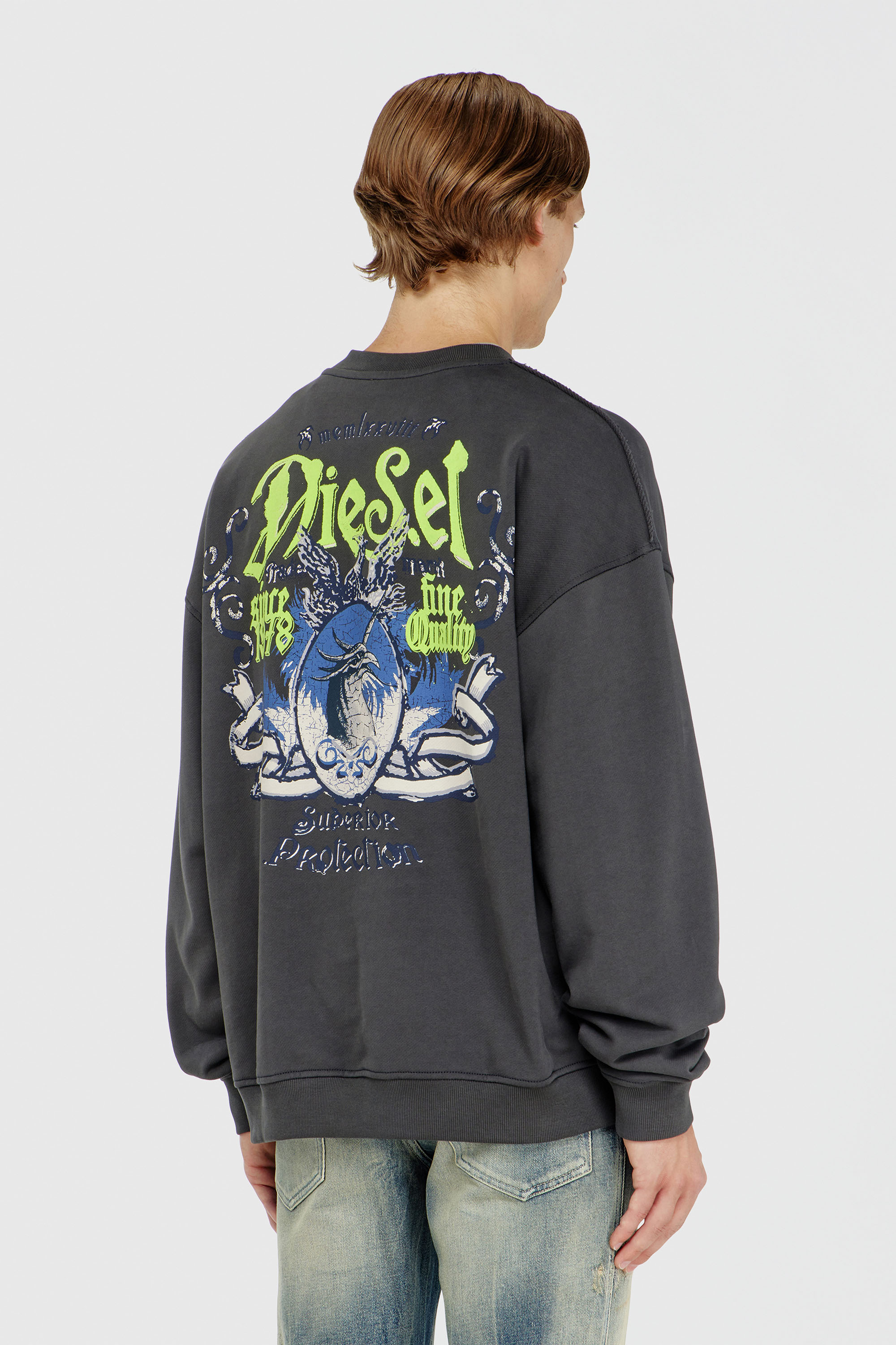 Diesel - S-BOXT-AA2, Male's プルオーバースウェット in ダークグレー - 4