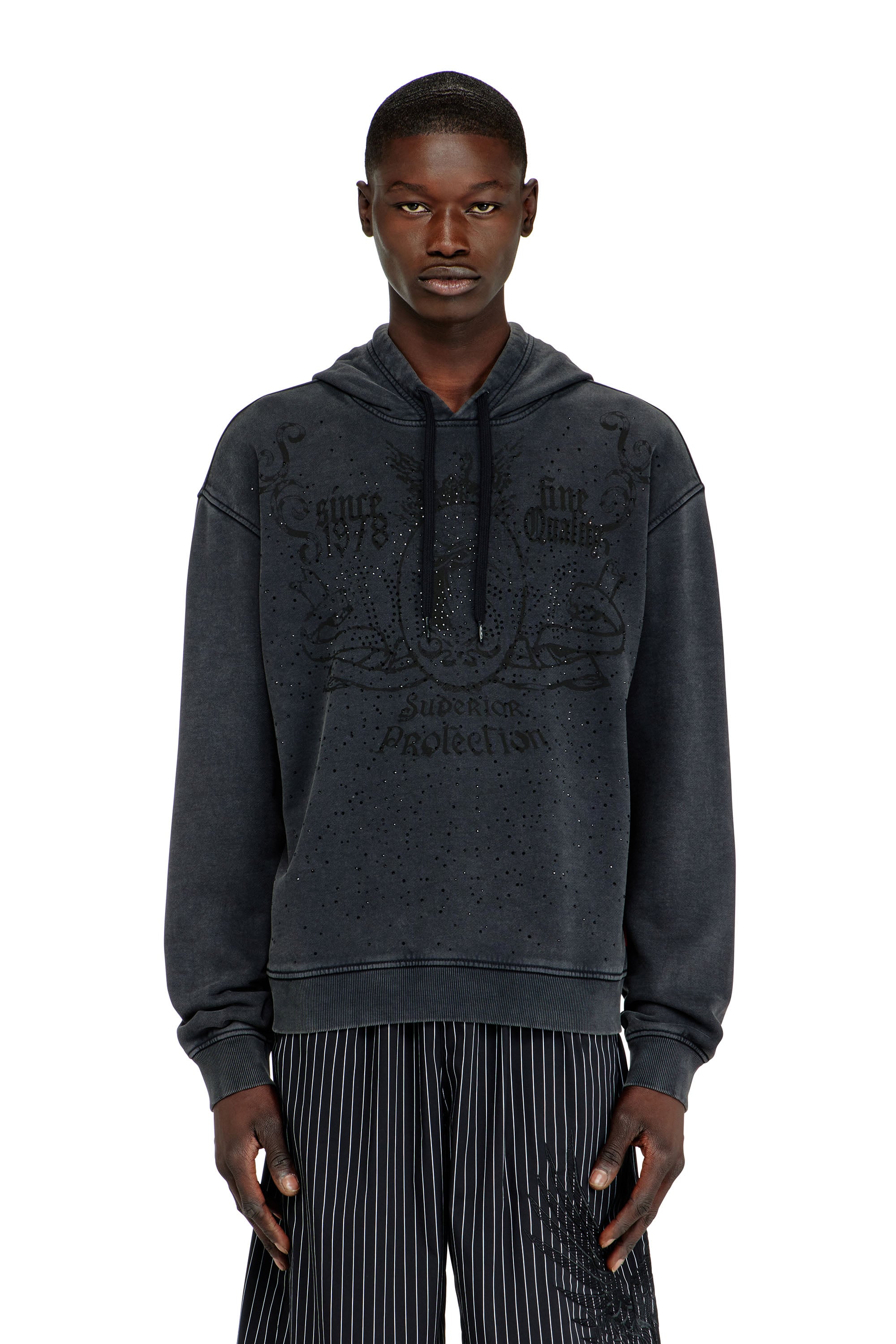 Diesel - S-NORM-HOOD-AA3, Male's プルオーバーパーカー in ダークグレー - 1