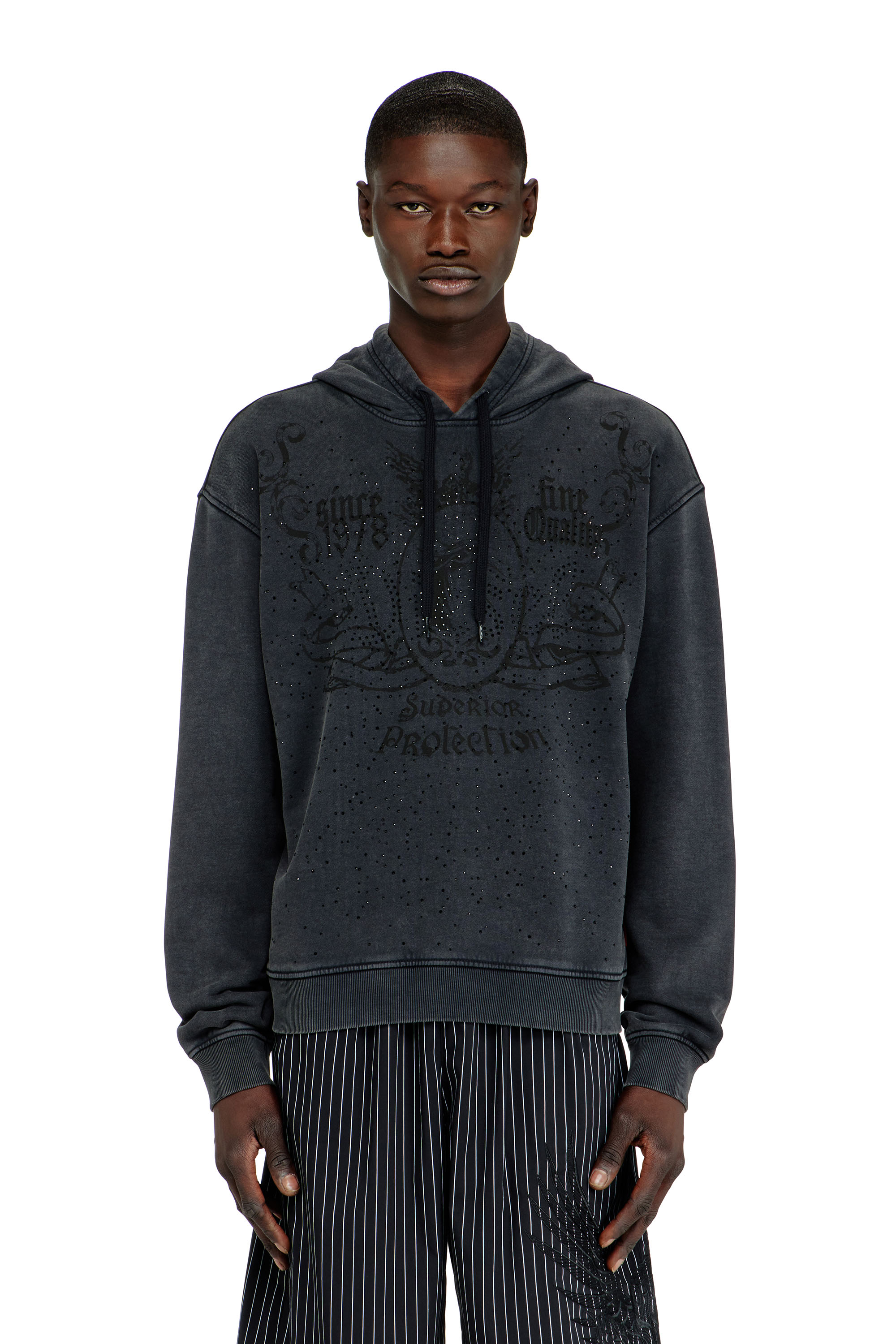 Diesel - S-NORM-HOOD-AA3, Male's プルオーバーパーカー in ダークグレー - 3