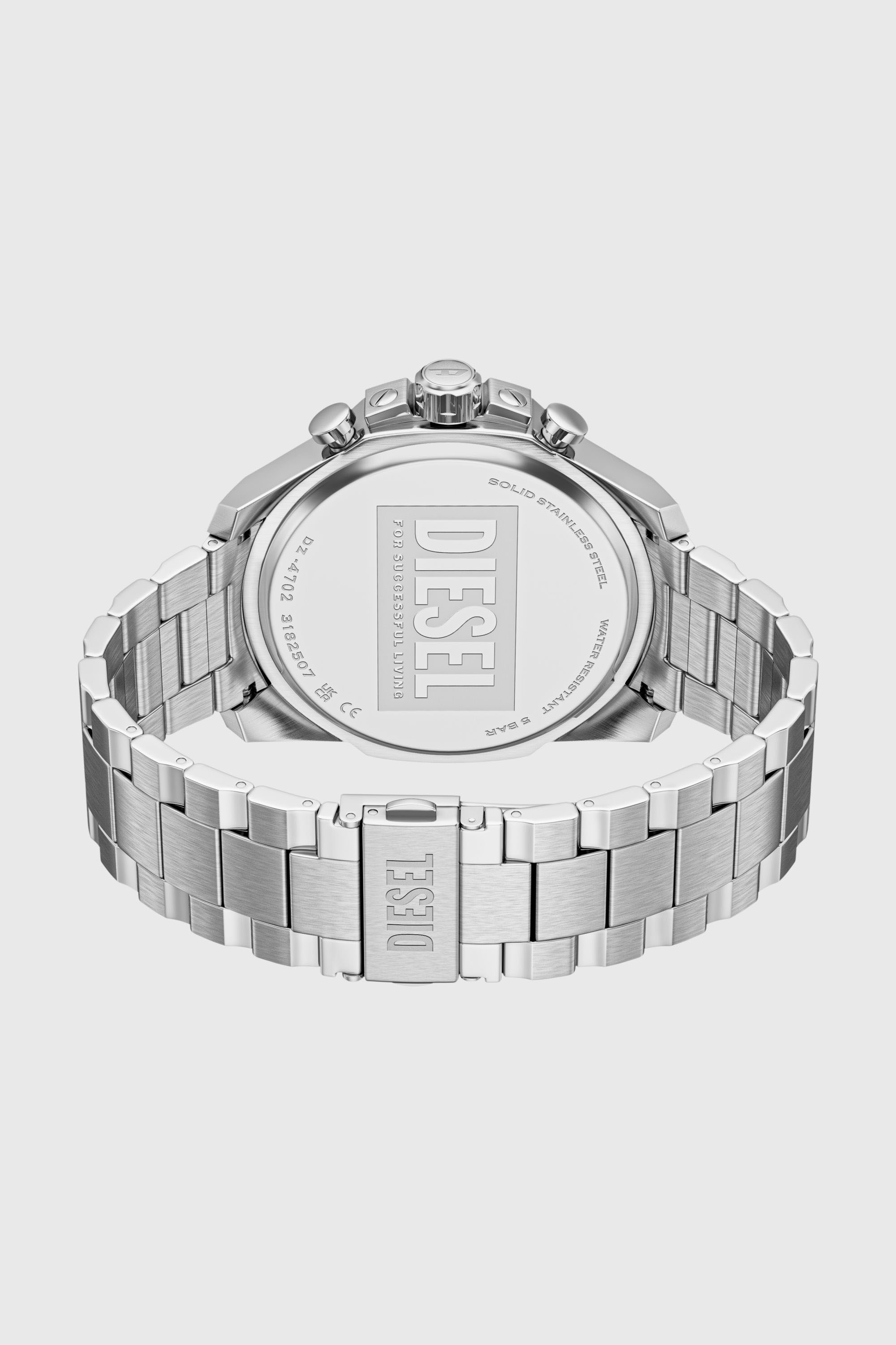 Diesel - DZ4702 WATCH, Male's Mega Chief Slim Chronograph Stainless Steel Watch in シルバー - 6