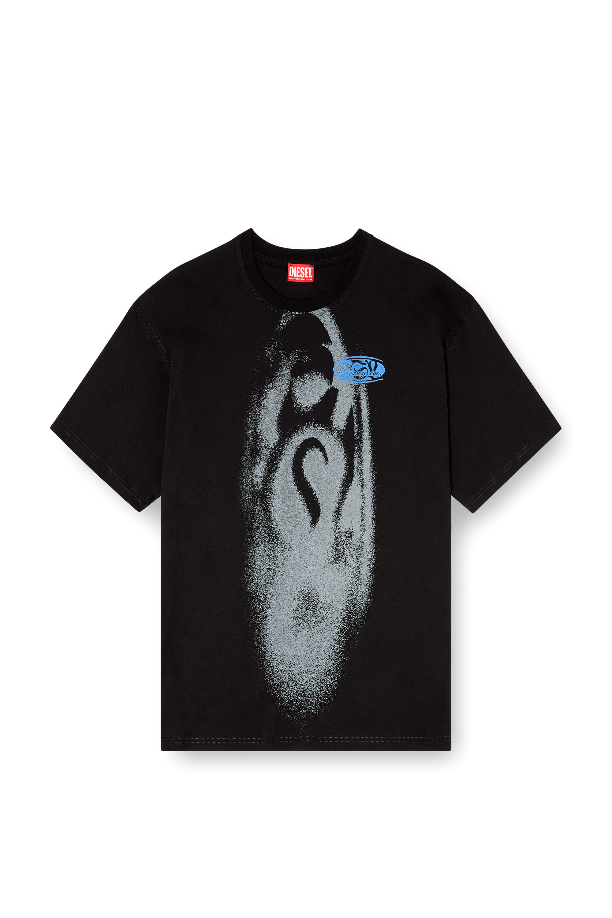 Diesel - T-BOXT-T7, Male's T-shirt with spray-effect print in ブラック - 3